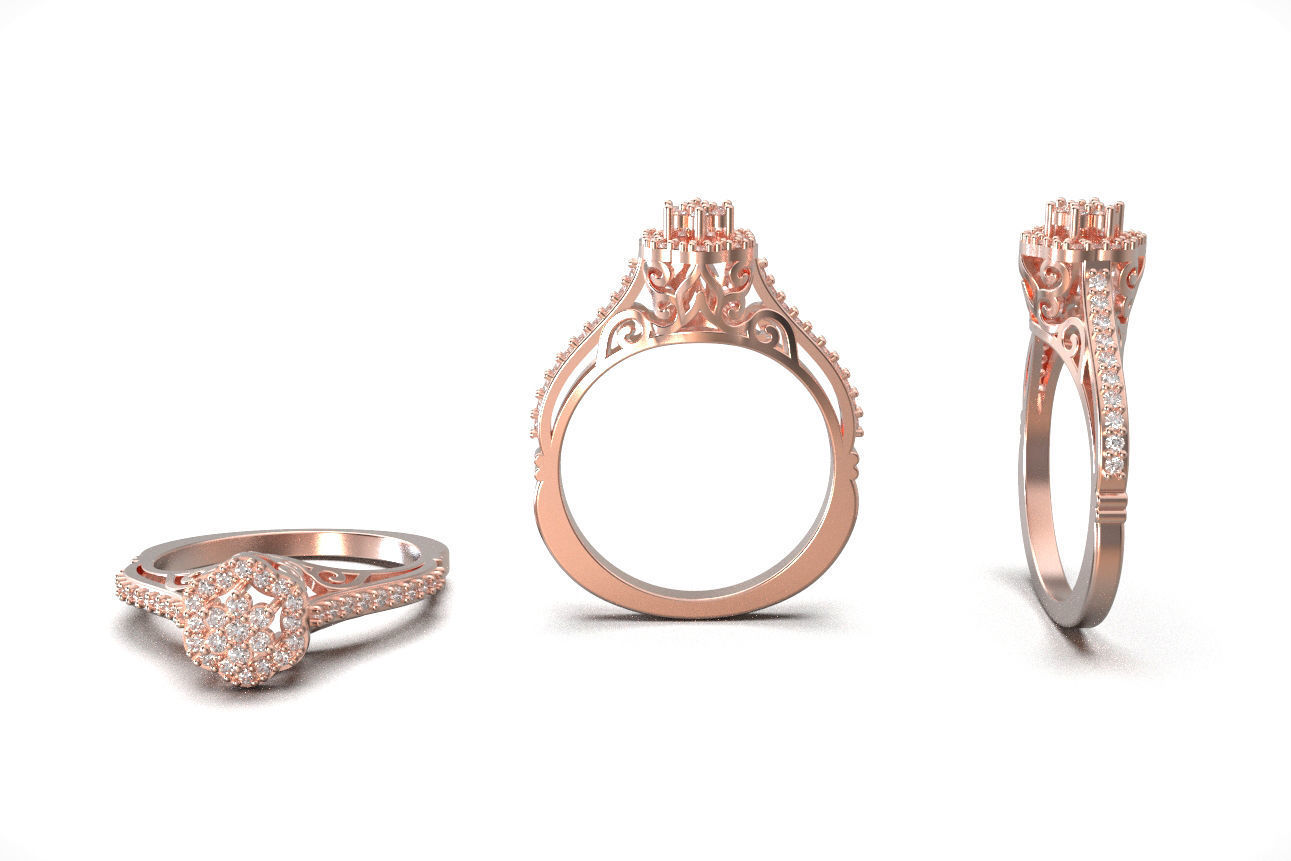 solitaire ring 1 3D print model_2