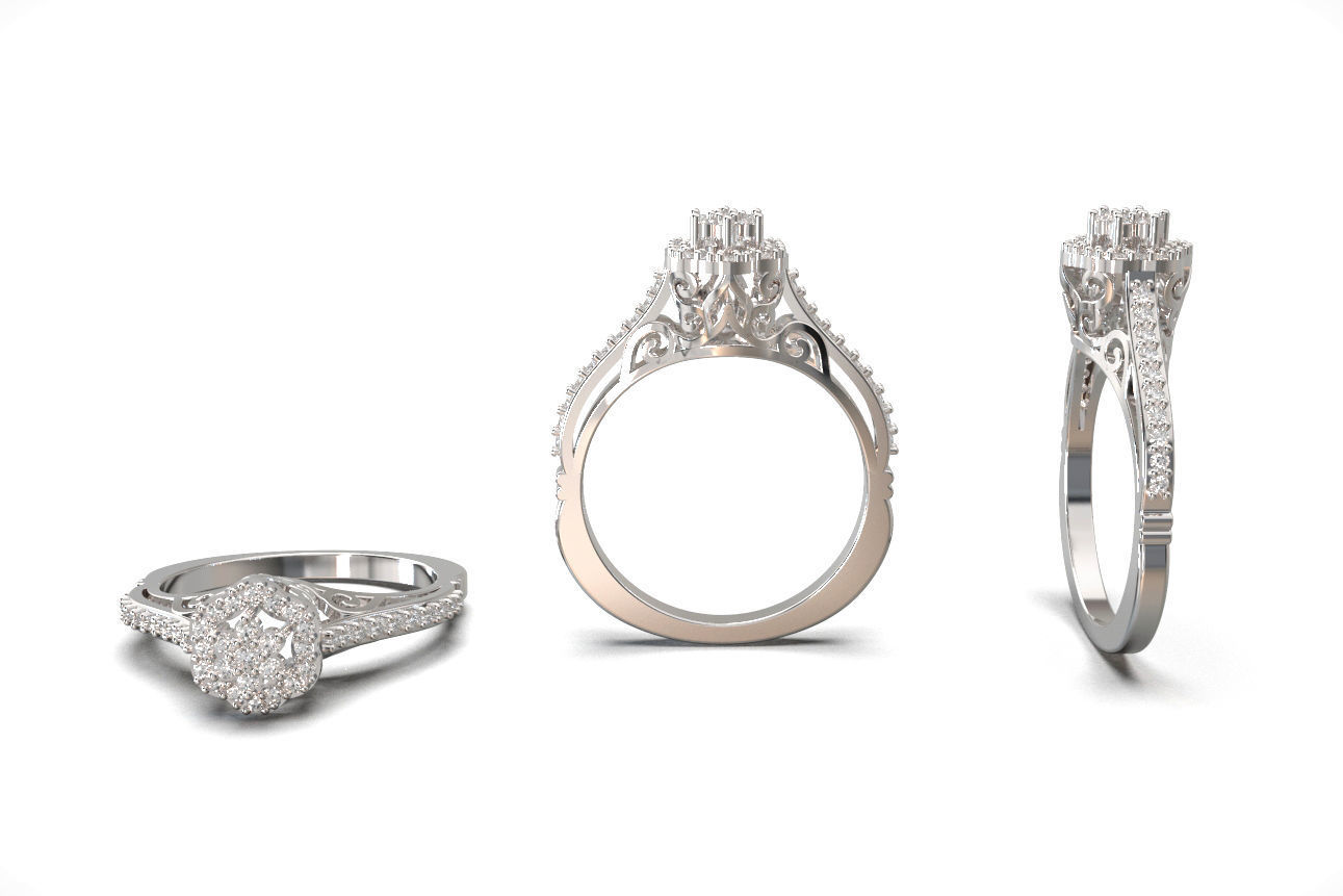 solitaire ring 1 3D print model_3