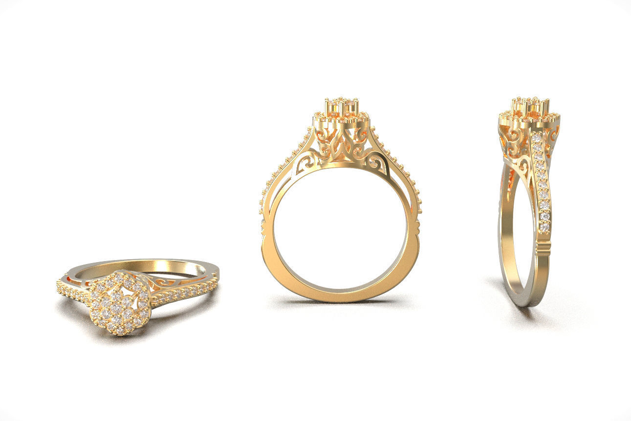 solitaire ring 1 3D print model_1