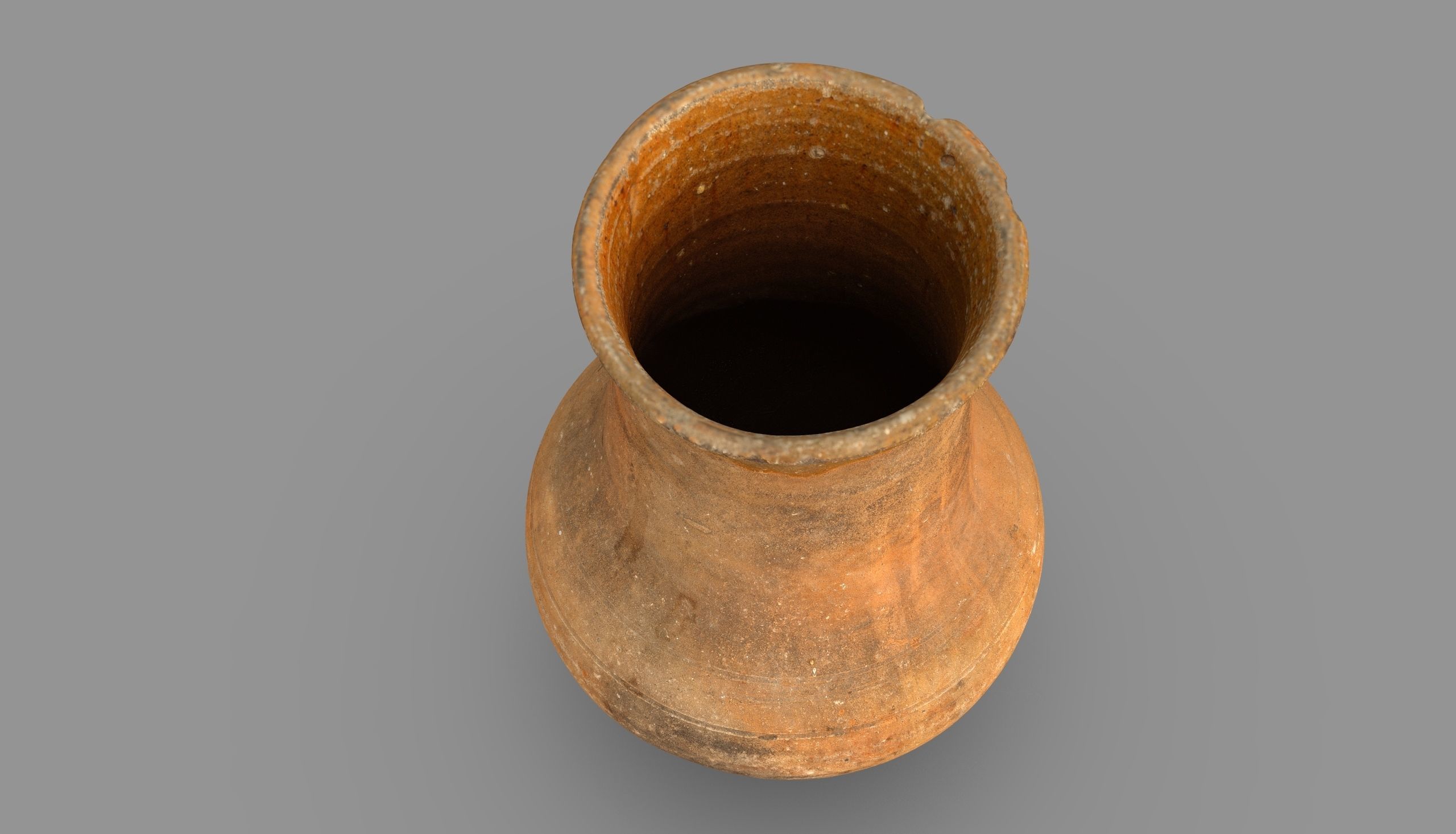 Old clay jug Low-poly 3D model_4
