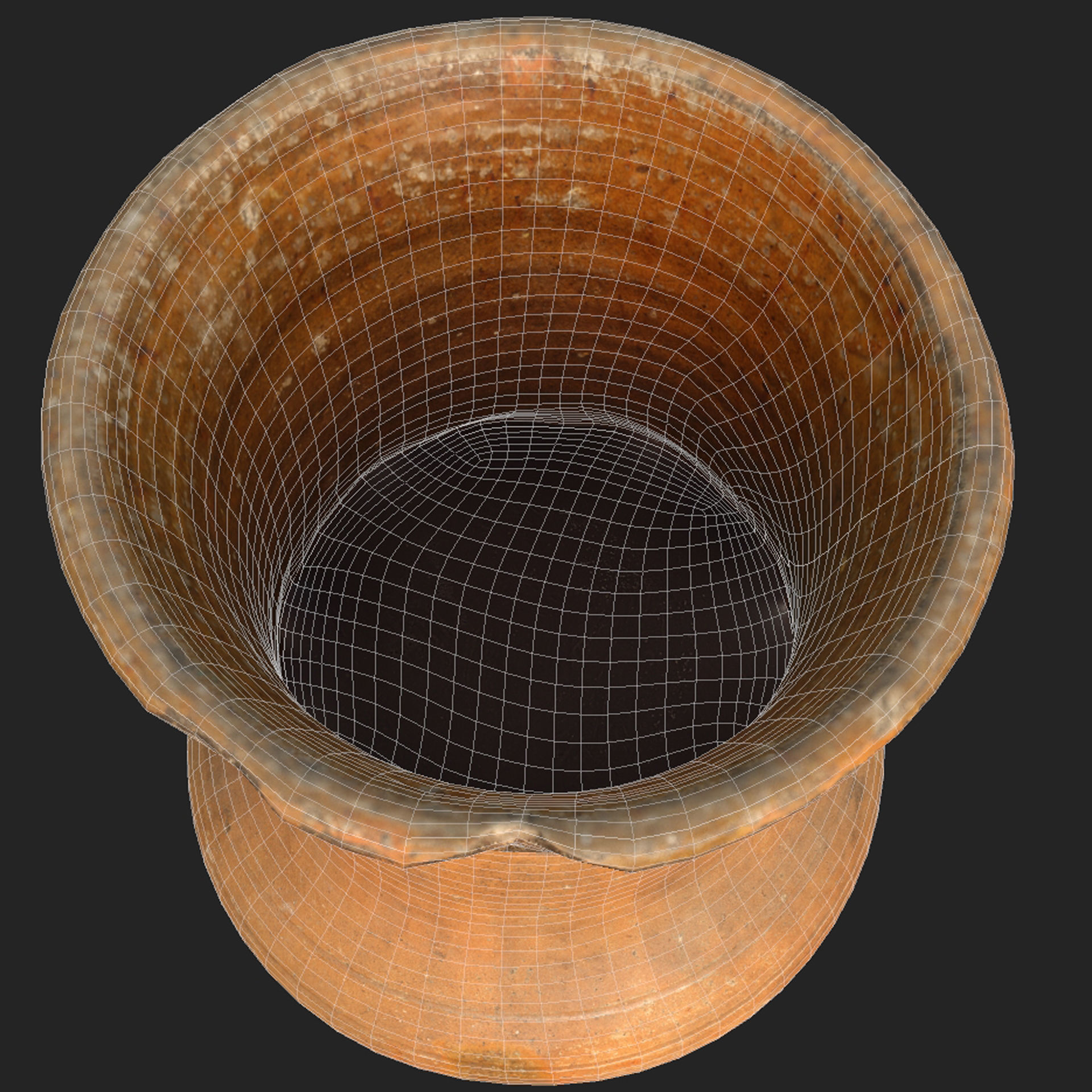 Old clay jug Low-poly 3D model_8