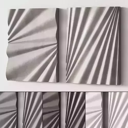 282 decorative wall art 14 waves gypsum wall sculpture 01