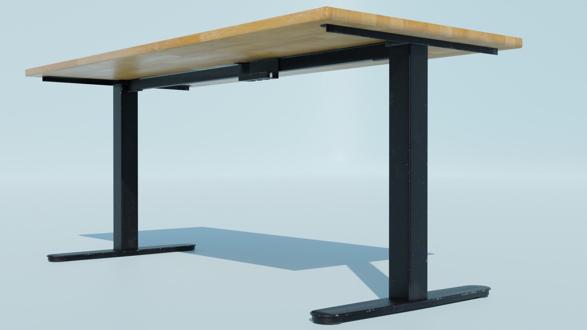 Office Desk Low-poly 3D model_3