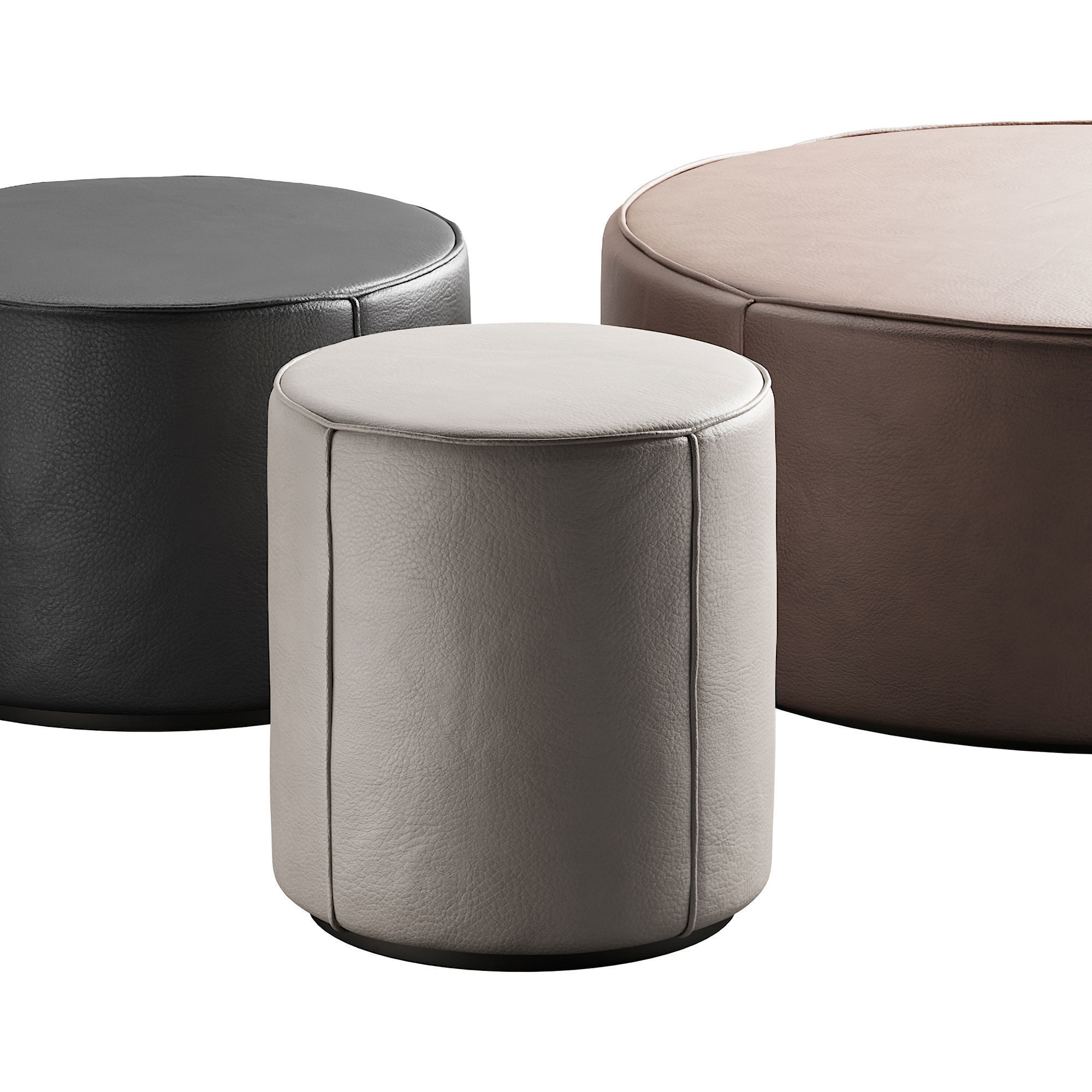 283 Fredericia Mono Pouf By Due and Trampedach in leather 00 3D model_4