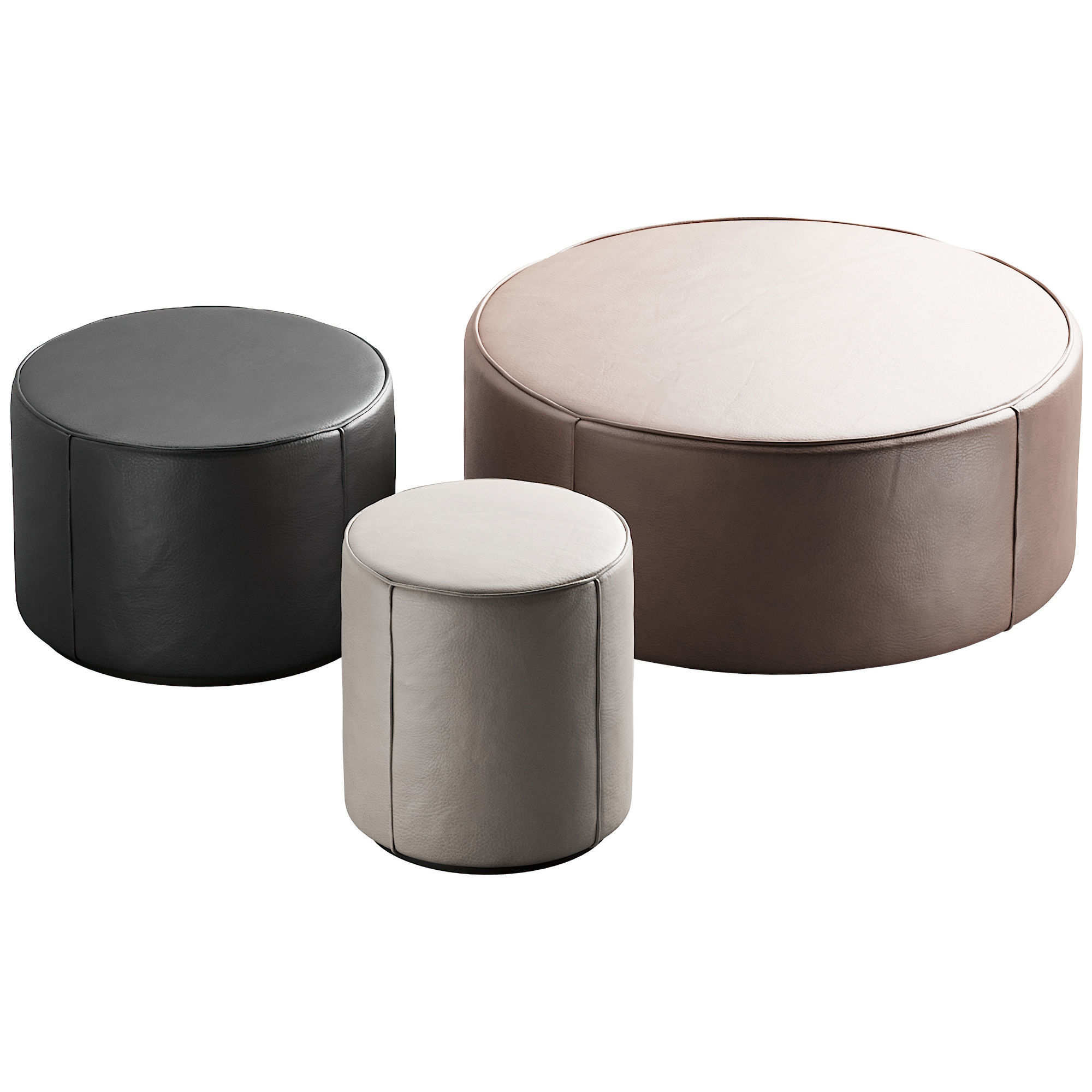 283 Fredericia Mono Pouf By Due and Trampedach in leather 00 3D model_5