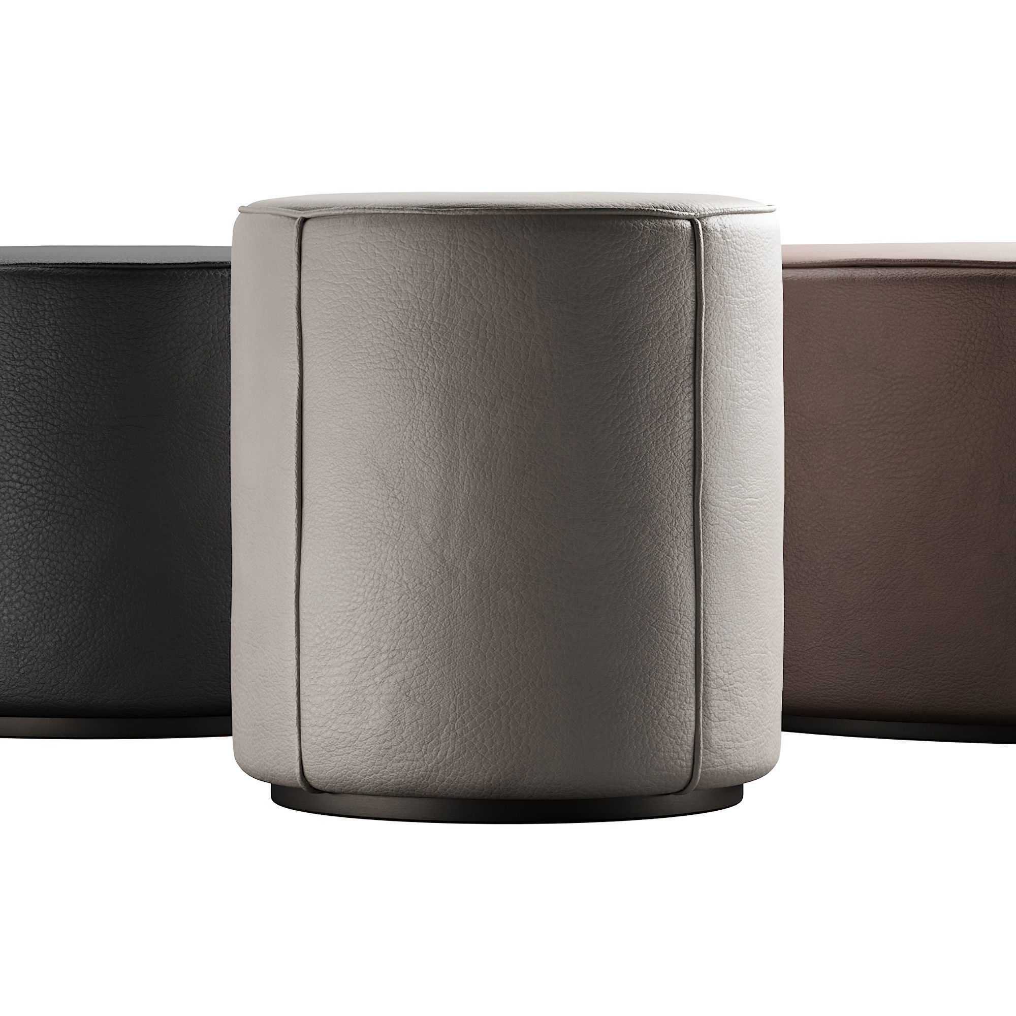 283 Fredericia Mono Pouf By Due and Trampedach in leather 00 3D model_3