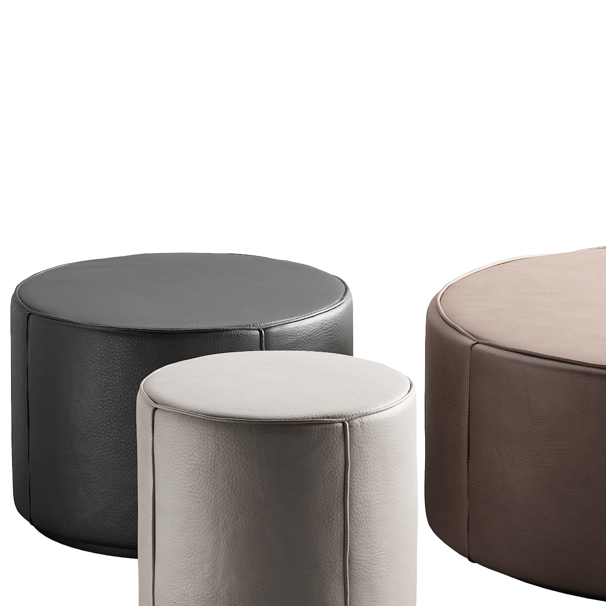 283 Fredericia Mono Pouf By Due and Trampedach in leather 00 3D model_6