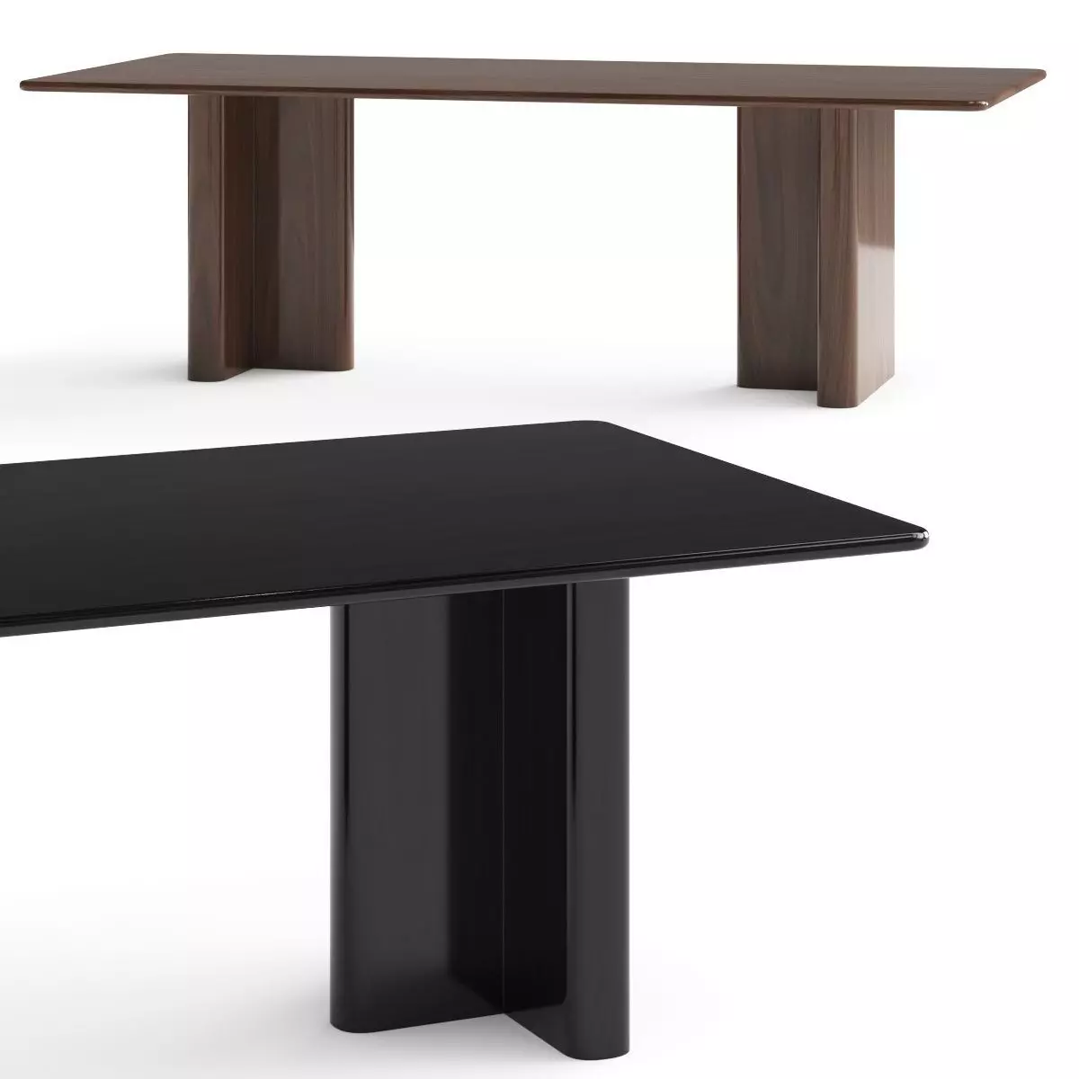 CB2 Royce Dark Wood Dining Table 3D model_0