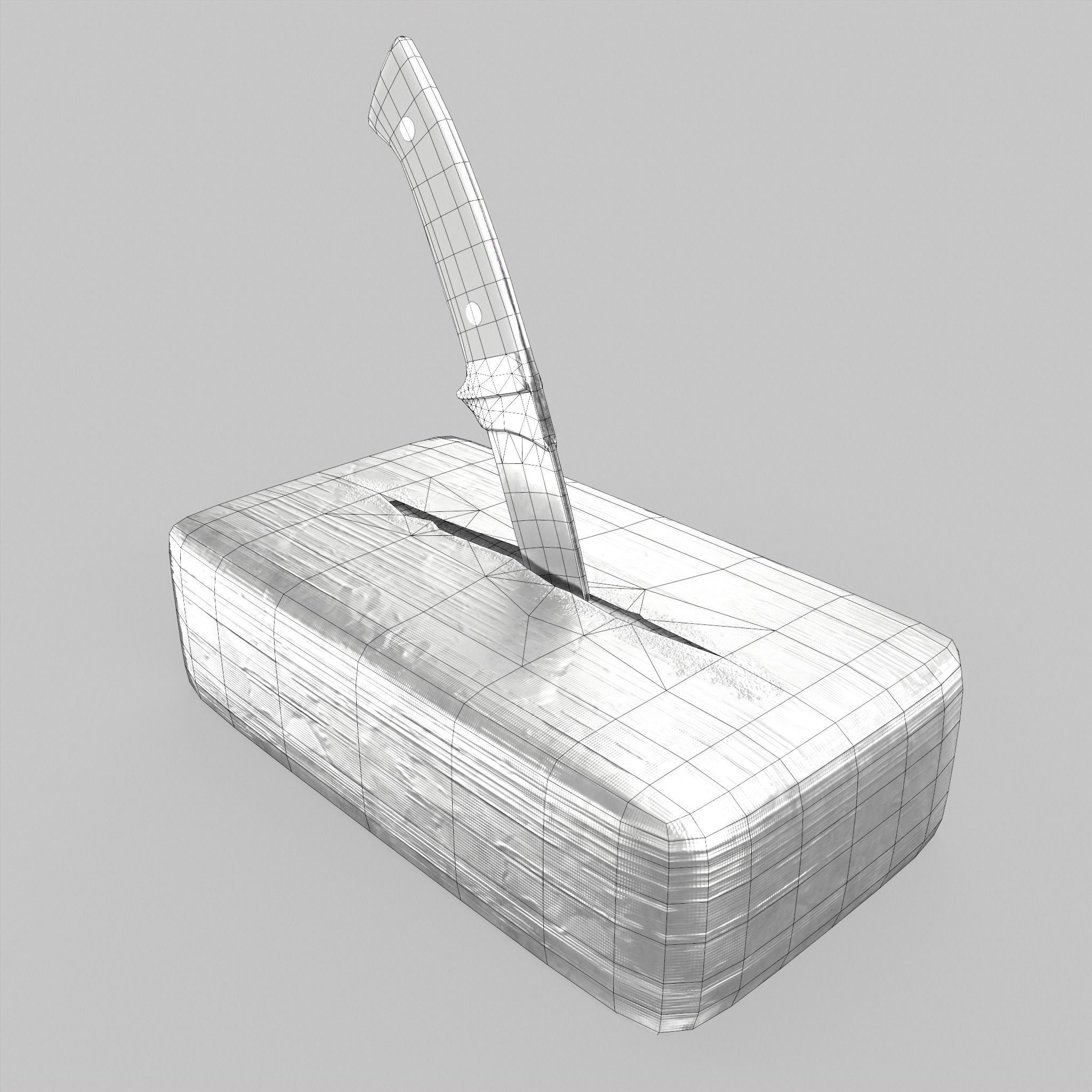 Knife with Drug Package Game Ready Low-poly 3D model_3