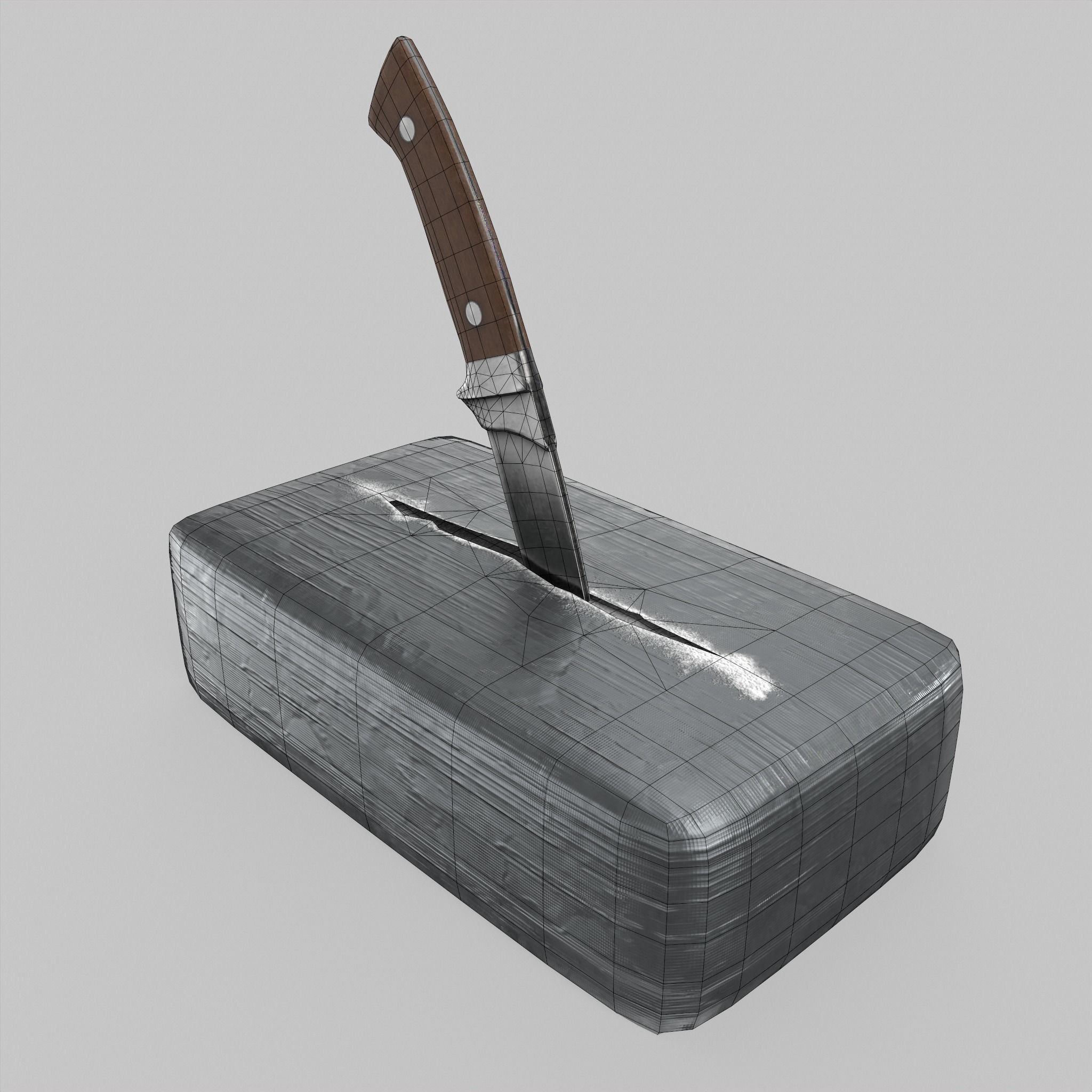 Knife with Drug Package Game Ready Low-poly 3D model_2