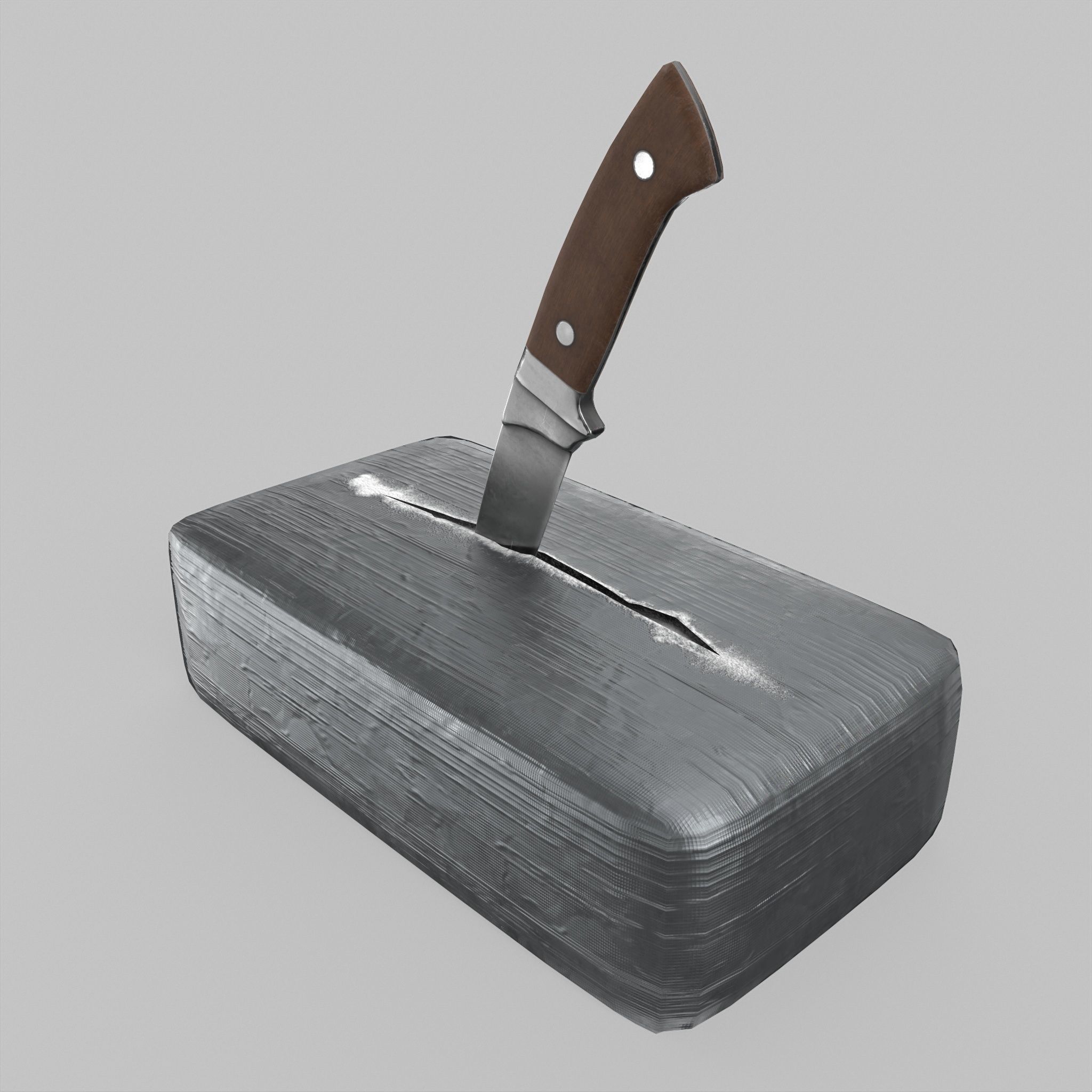Knife with Drug Package Game Ready Low-poly 3D model_1