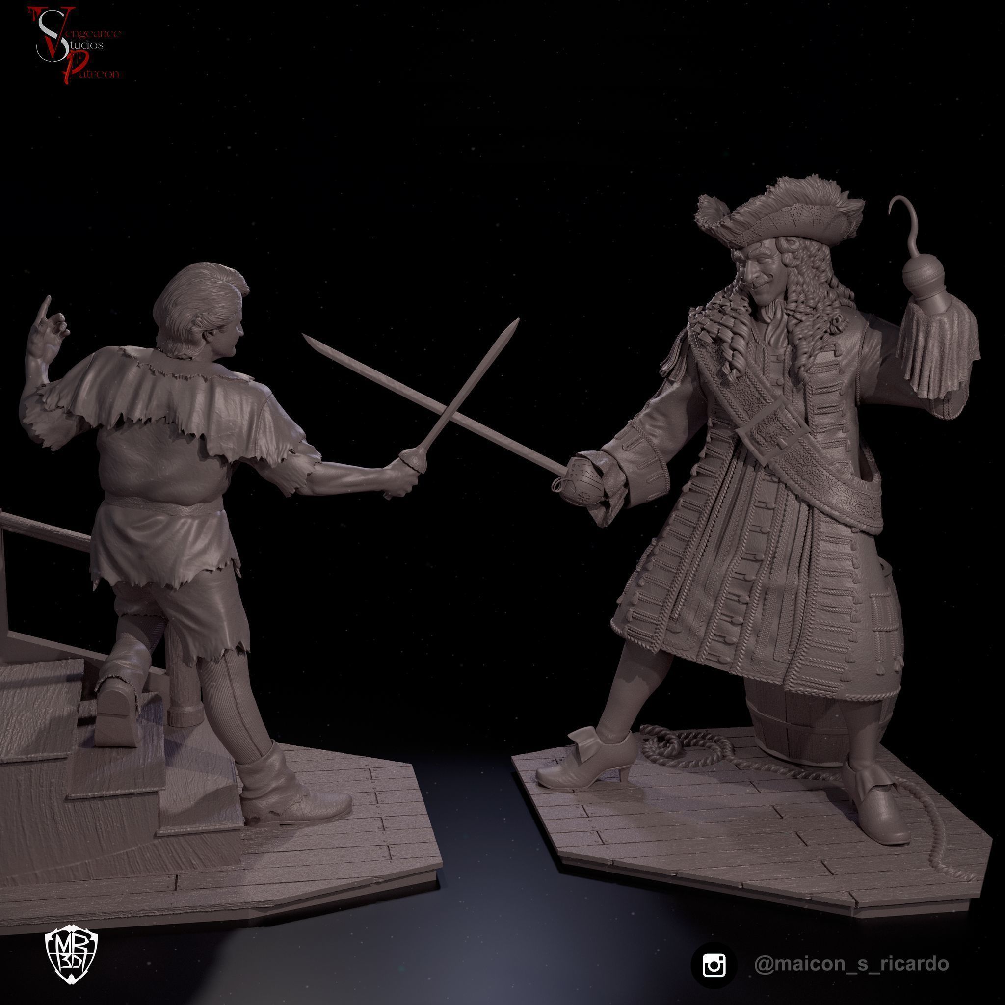 Hook Diorama 3D print model_1