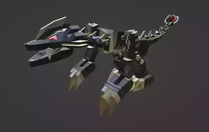 Robot Dragon Low-poly 3D model