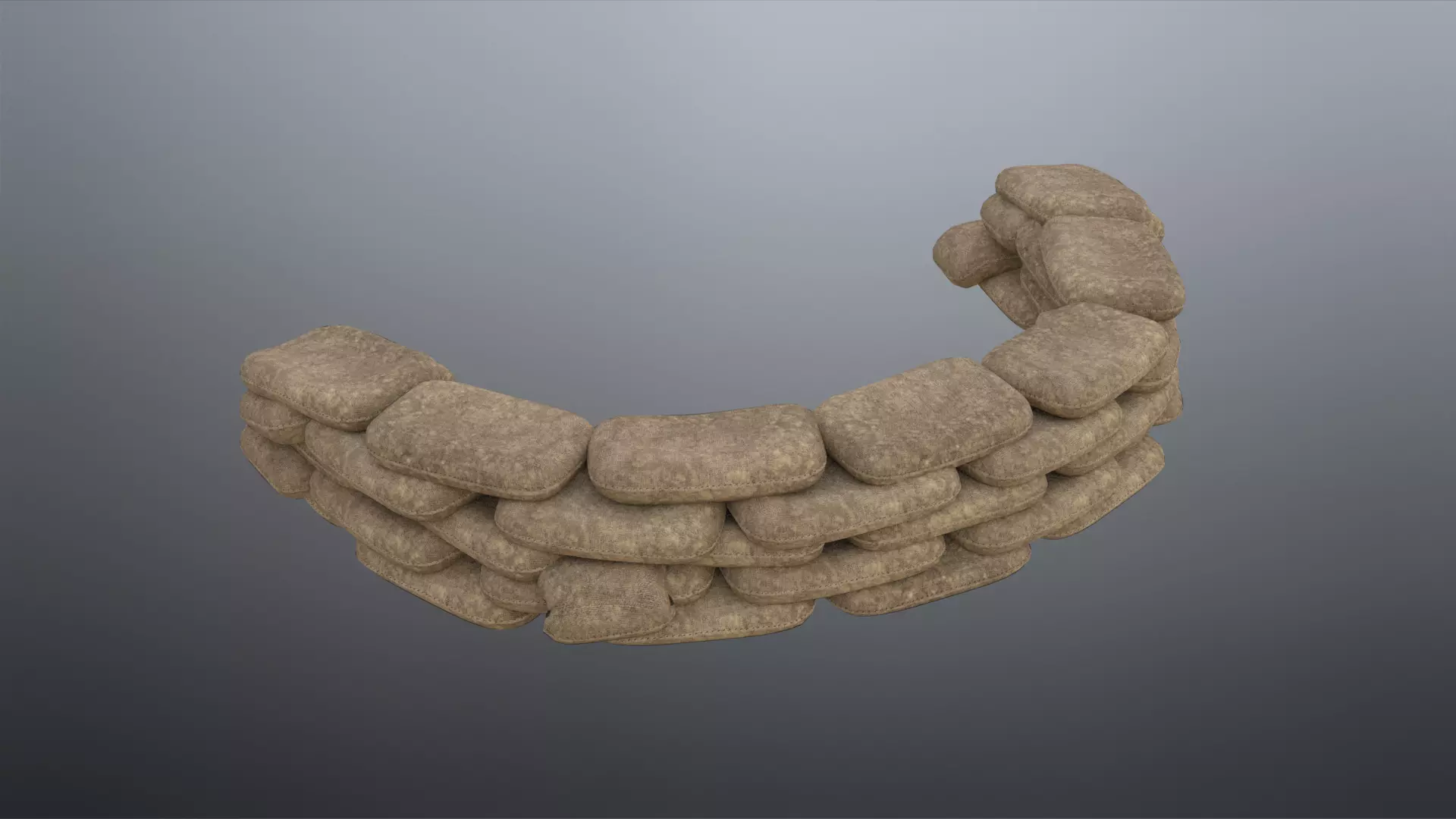 Sand Bags Low-poly 3D model_0