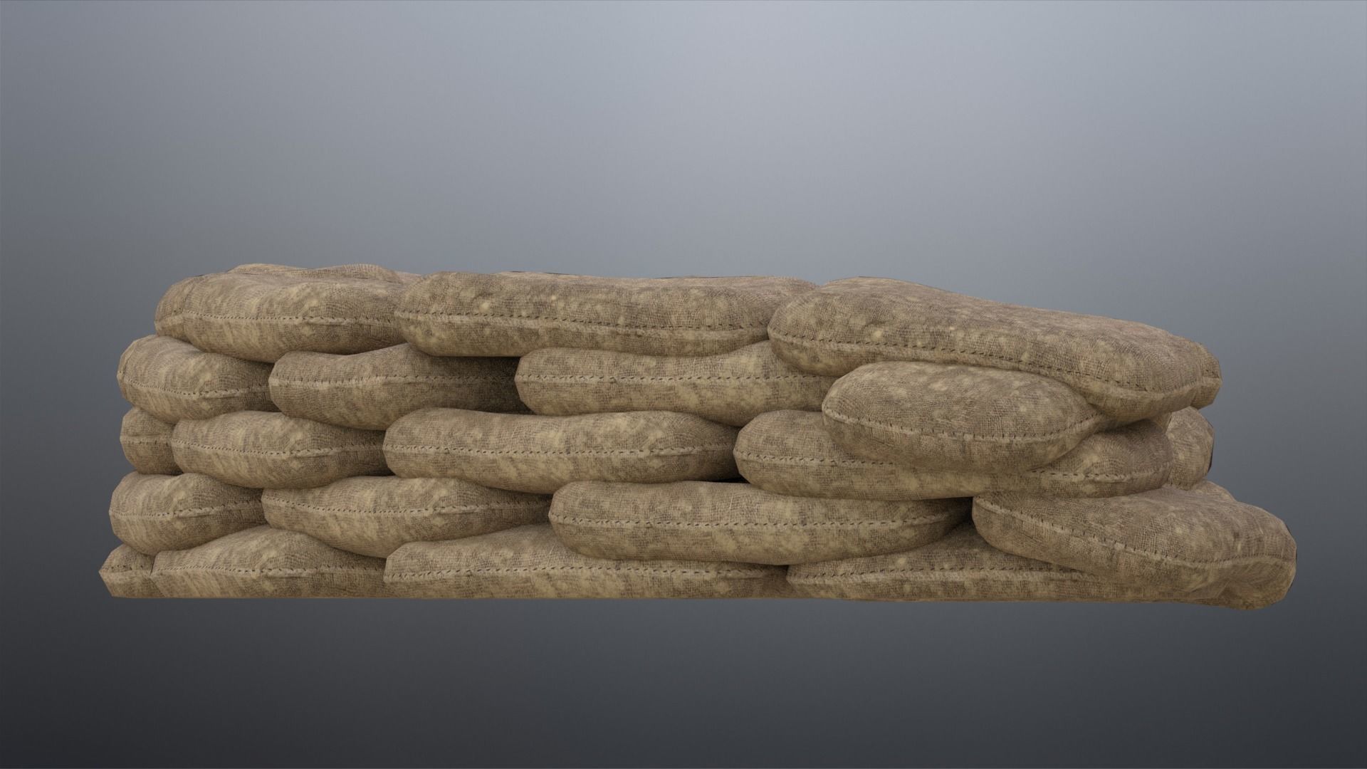Sand Bags Low-poly 3D model_10