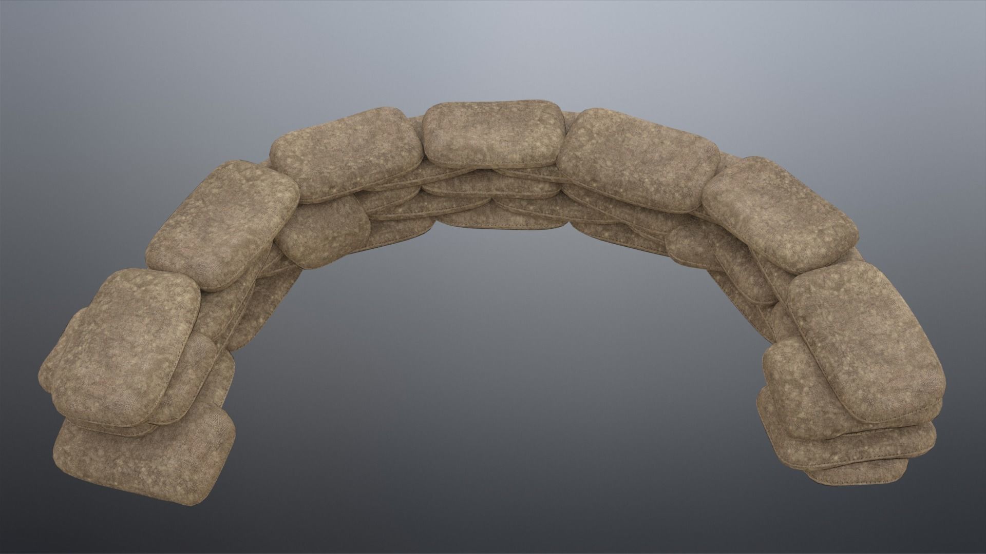 Sand Bags Low-poly 3D model_5