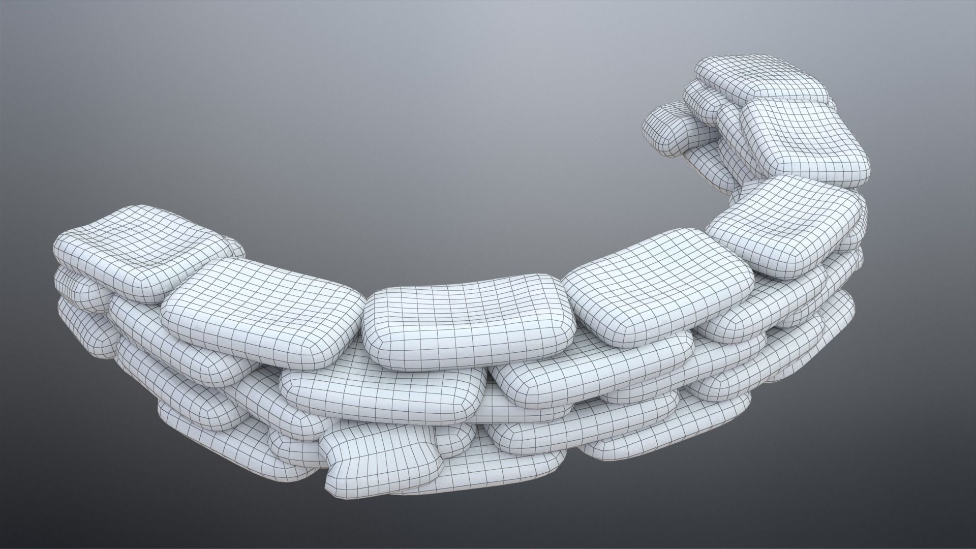 Sand Bags Low-poly 3D model_12