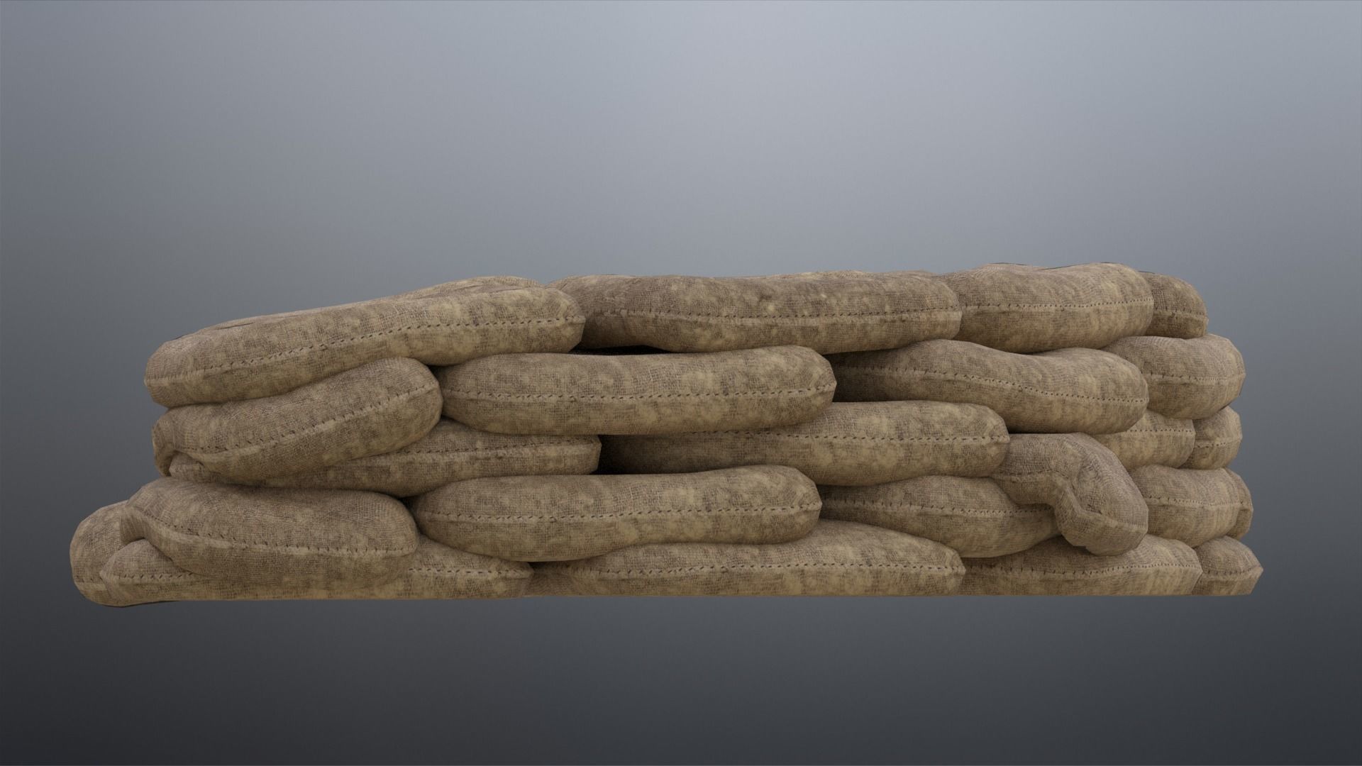 Sand Bags Low-poly 3D model_9