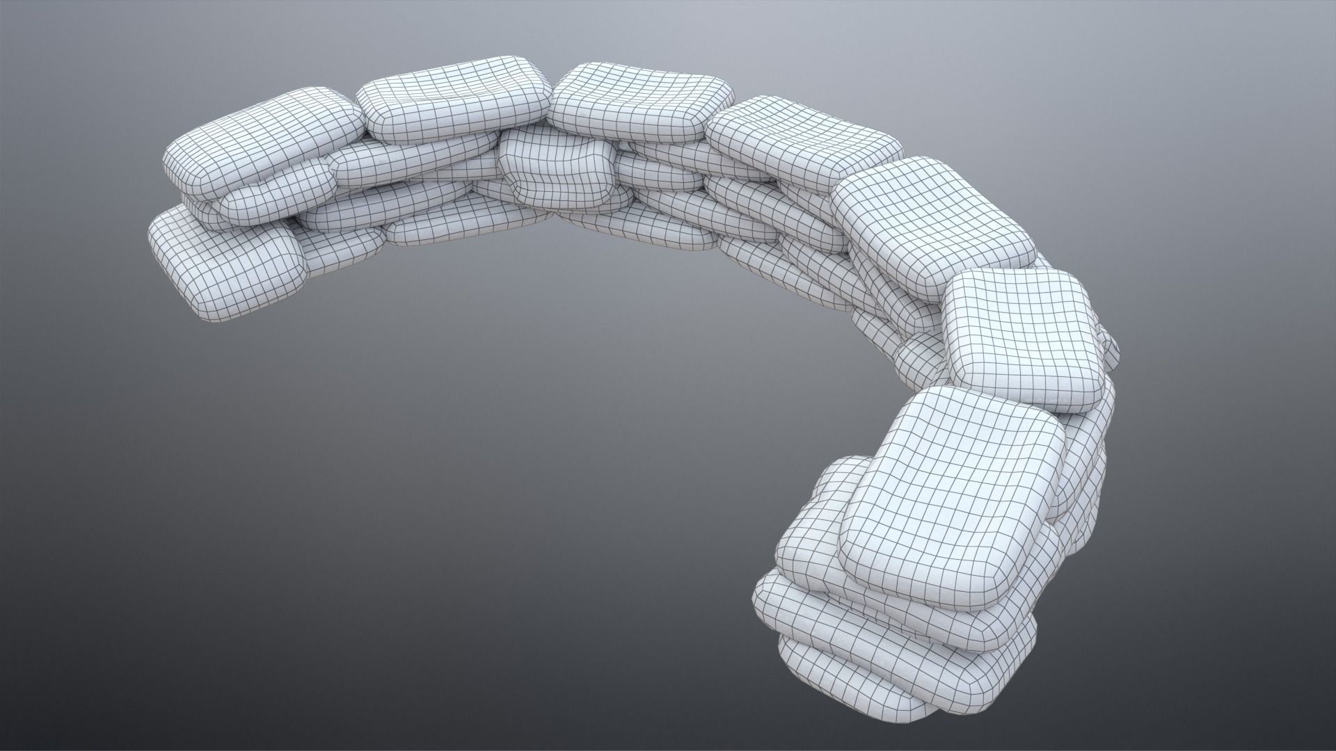 Sand Bags Low-poly 3D model_15
