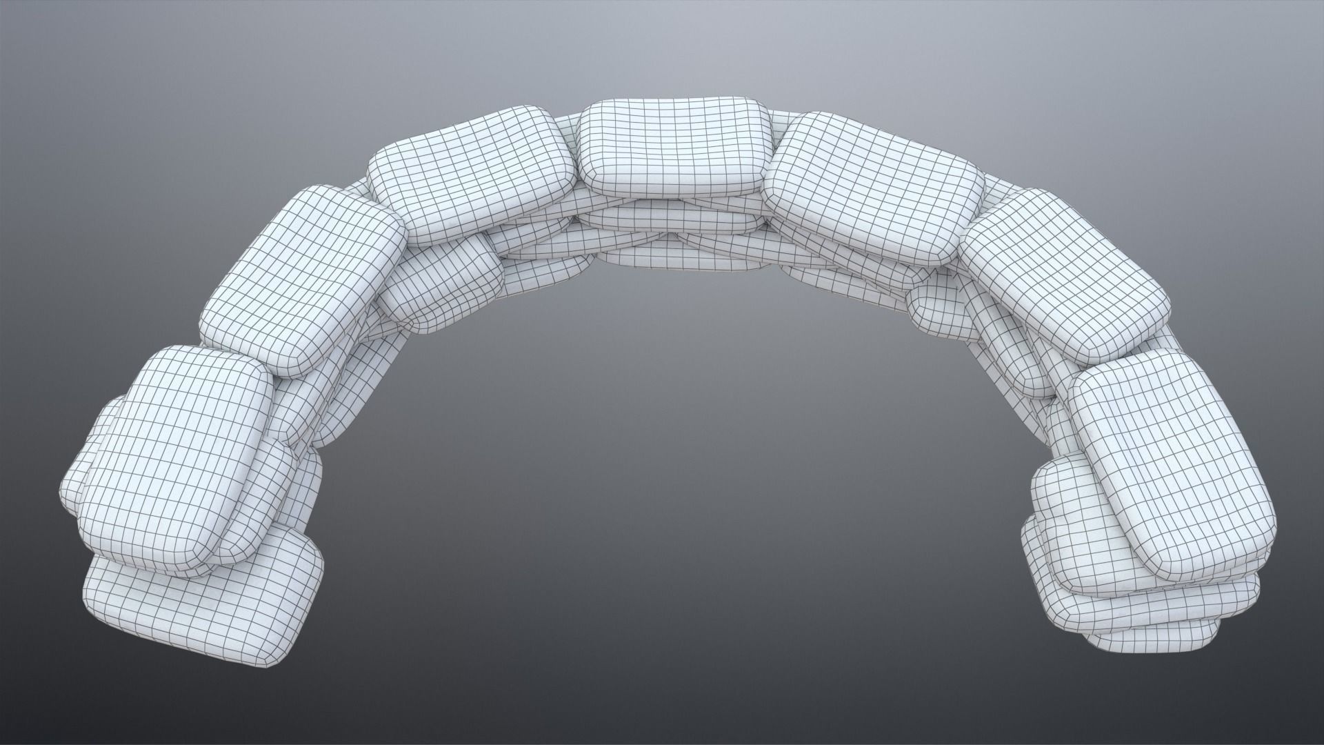 Sand Bags Low-poly 3D model_14