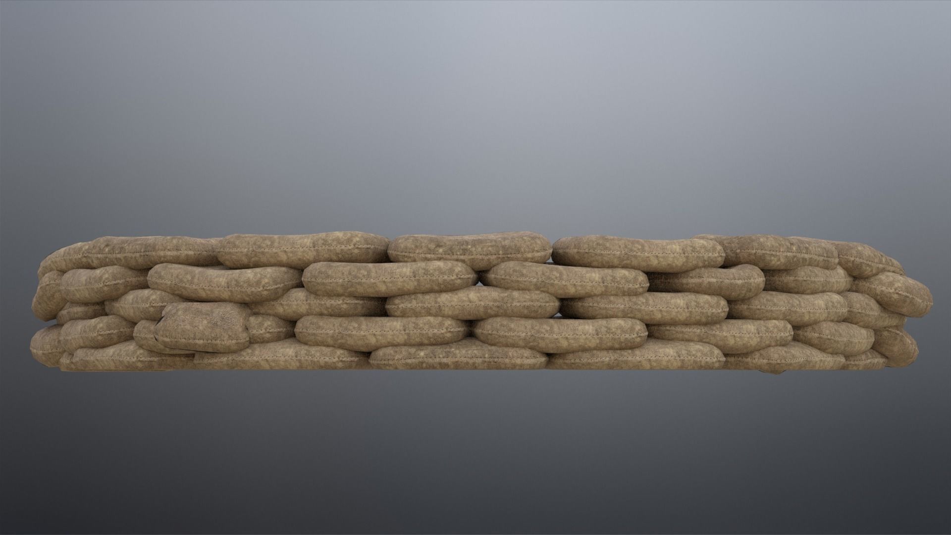 Sand Bags Low-poly 3D model_8