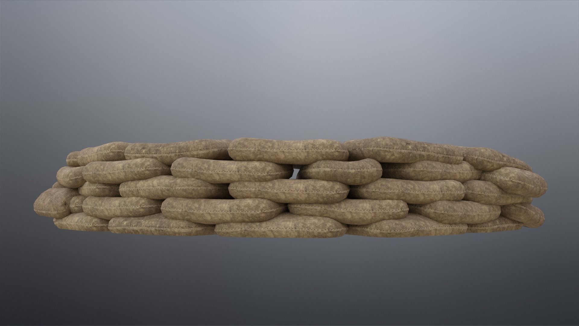 Sand Bags Low-poly 3D model_6