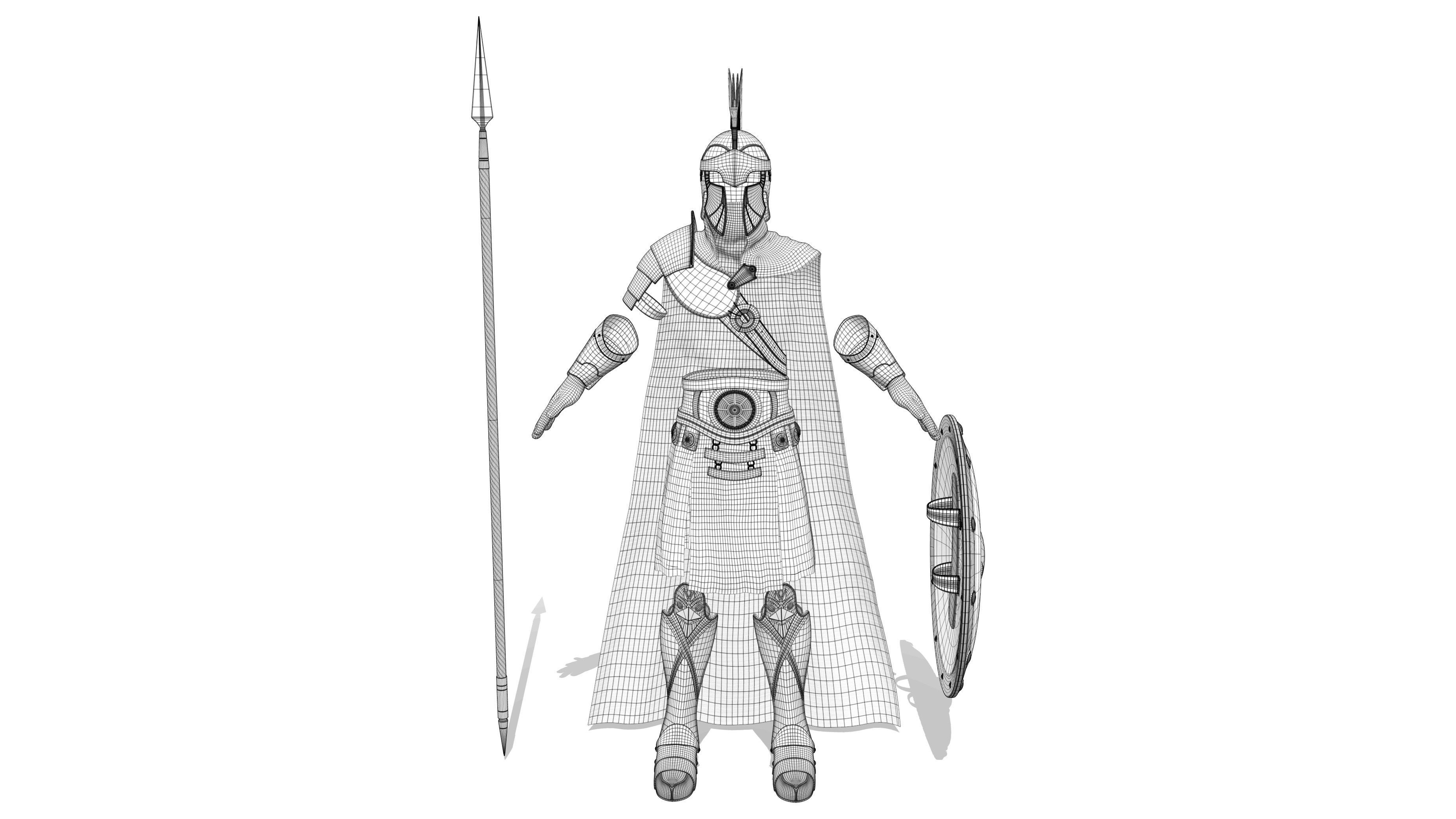 Roman Soldier Full Uniform Low-poly 3D model_15