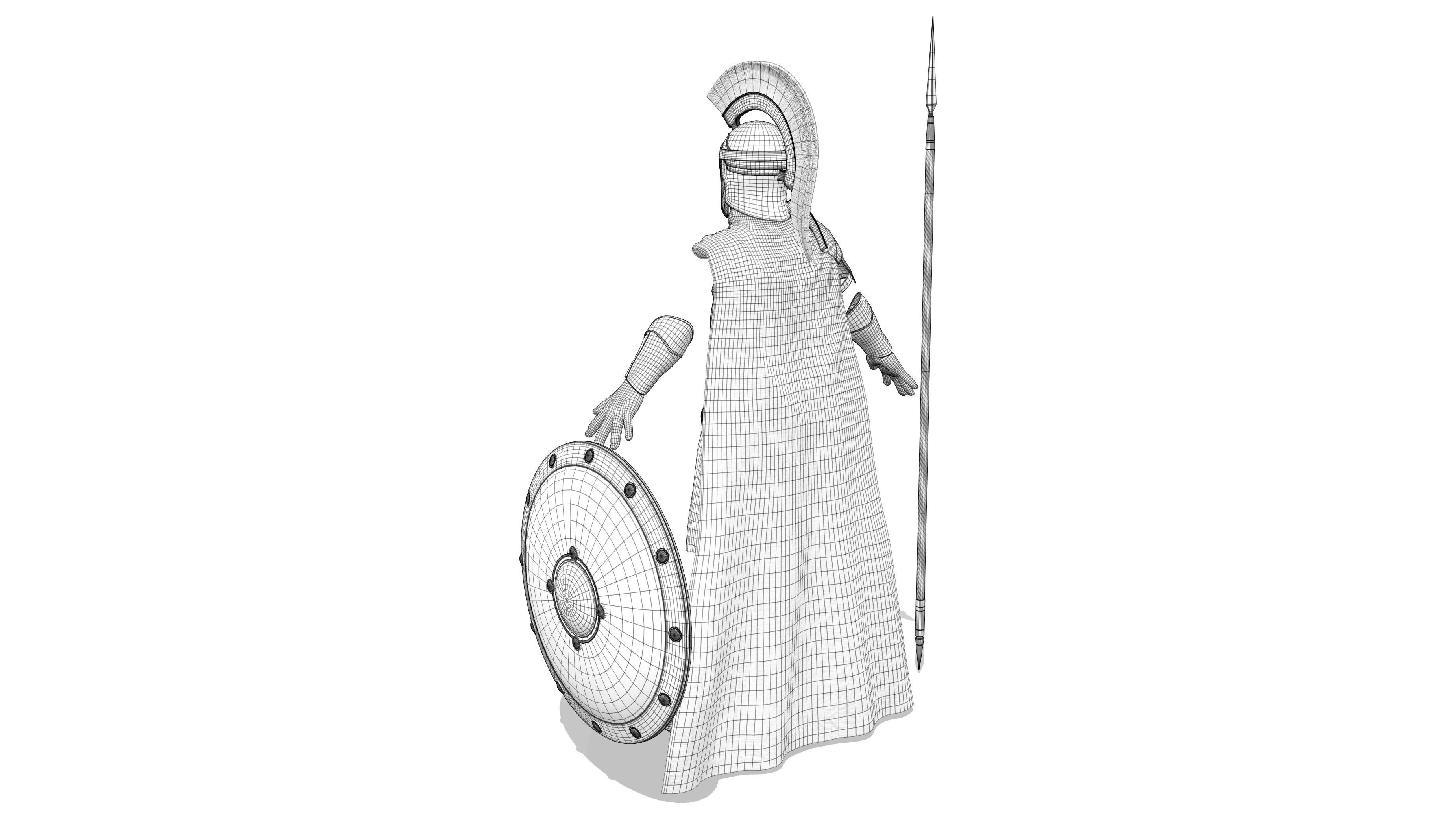 Roman Soldier Full Uniform Low-poly 3D model_16