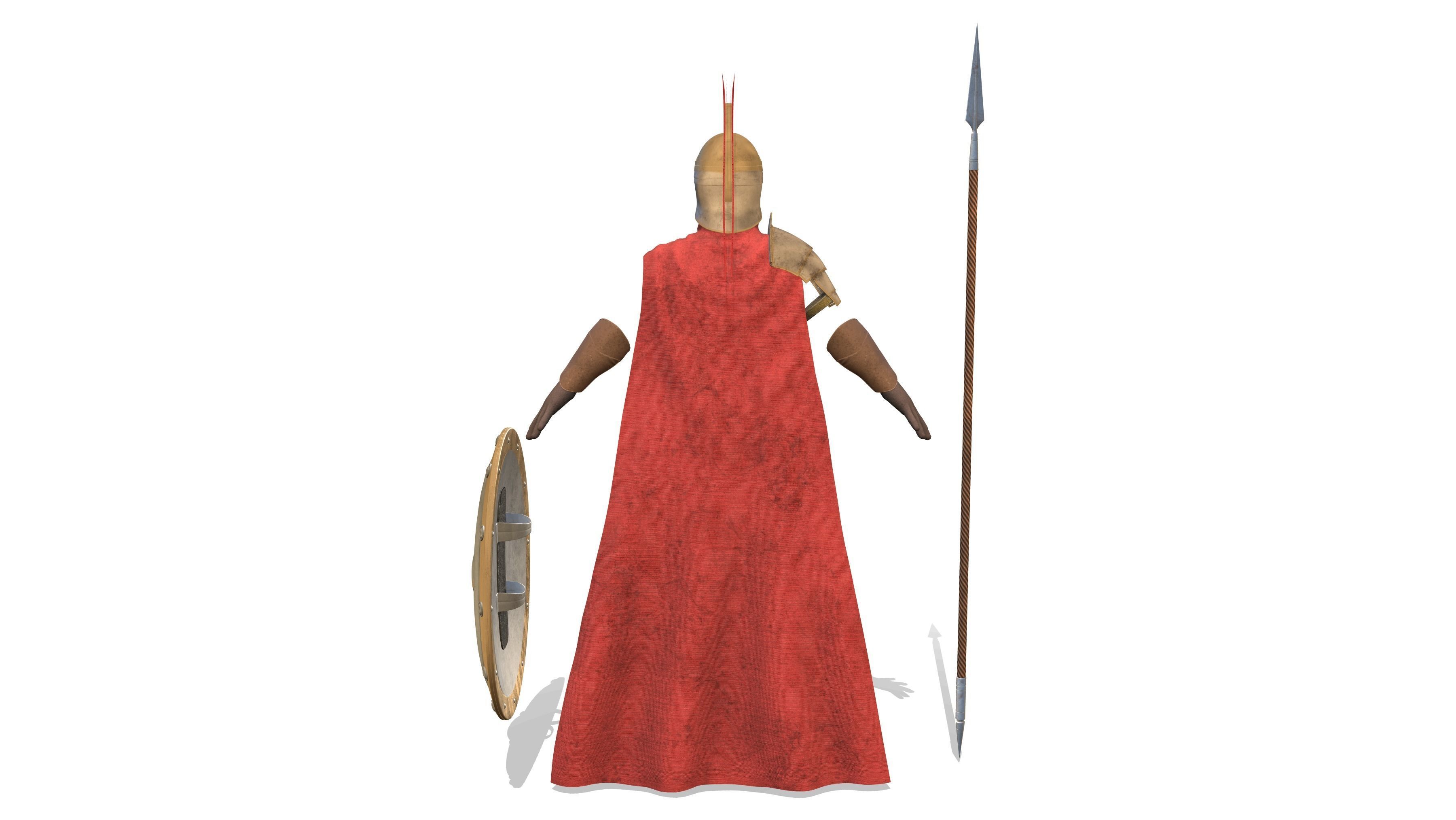 Roman Soldier Full Uniform Low-poly 3D model_14