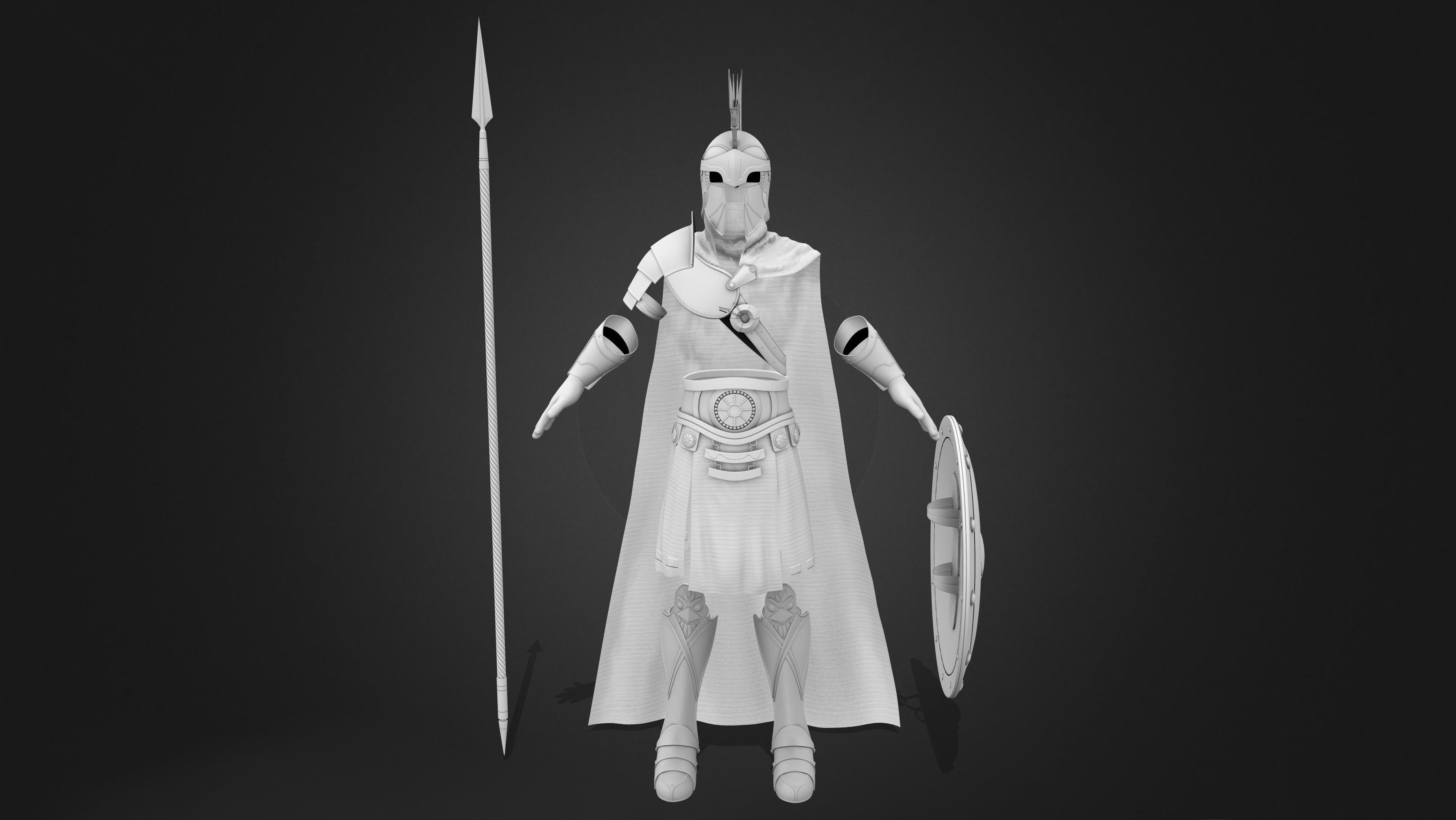 Roman Soldier Full Uniform Low-poly 3D model_17