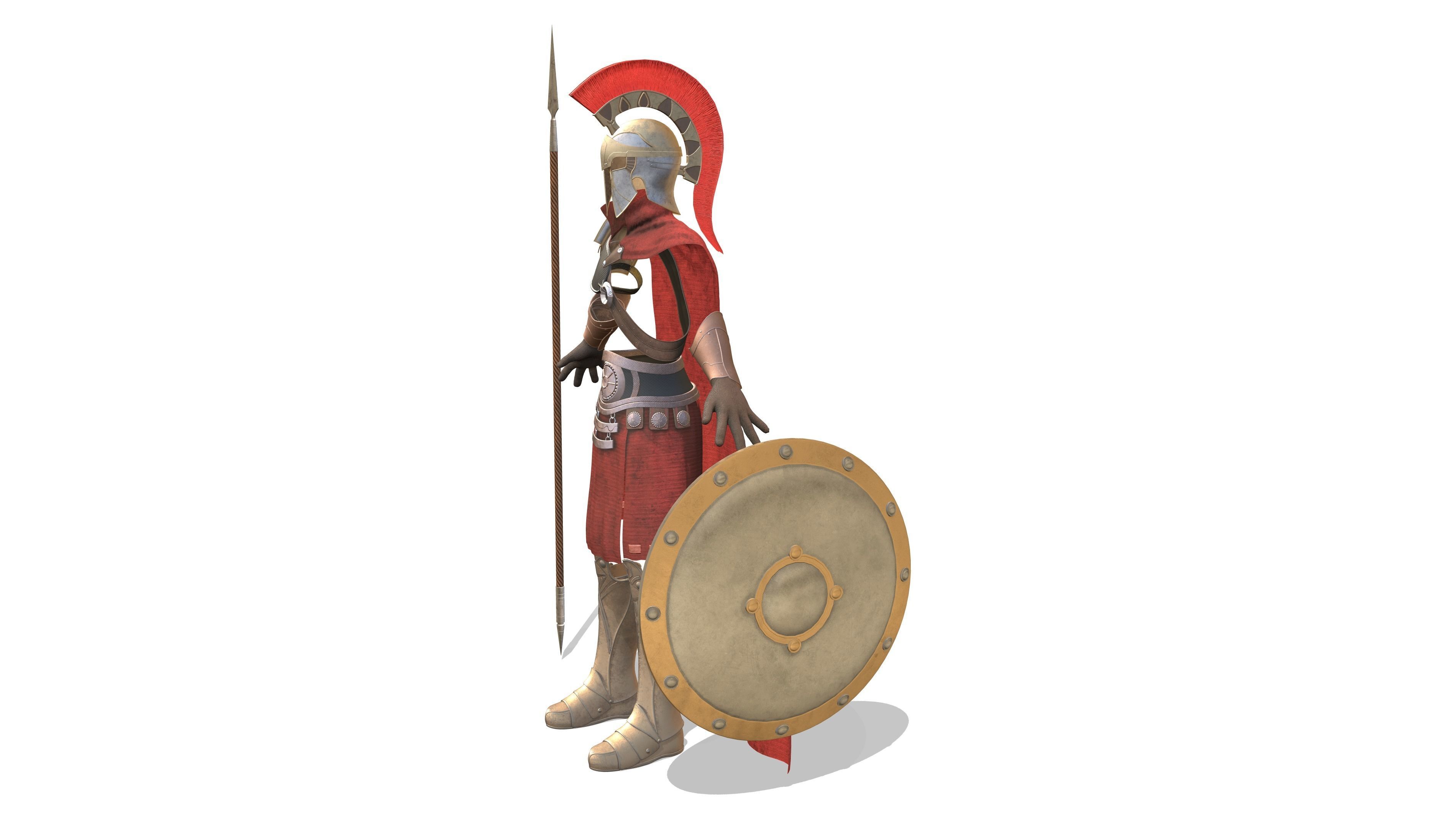 Roman Soldier Full Uniform Low-poly 3D model_13