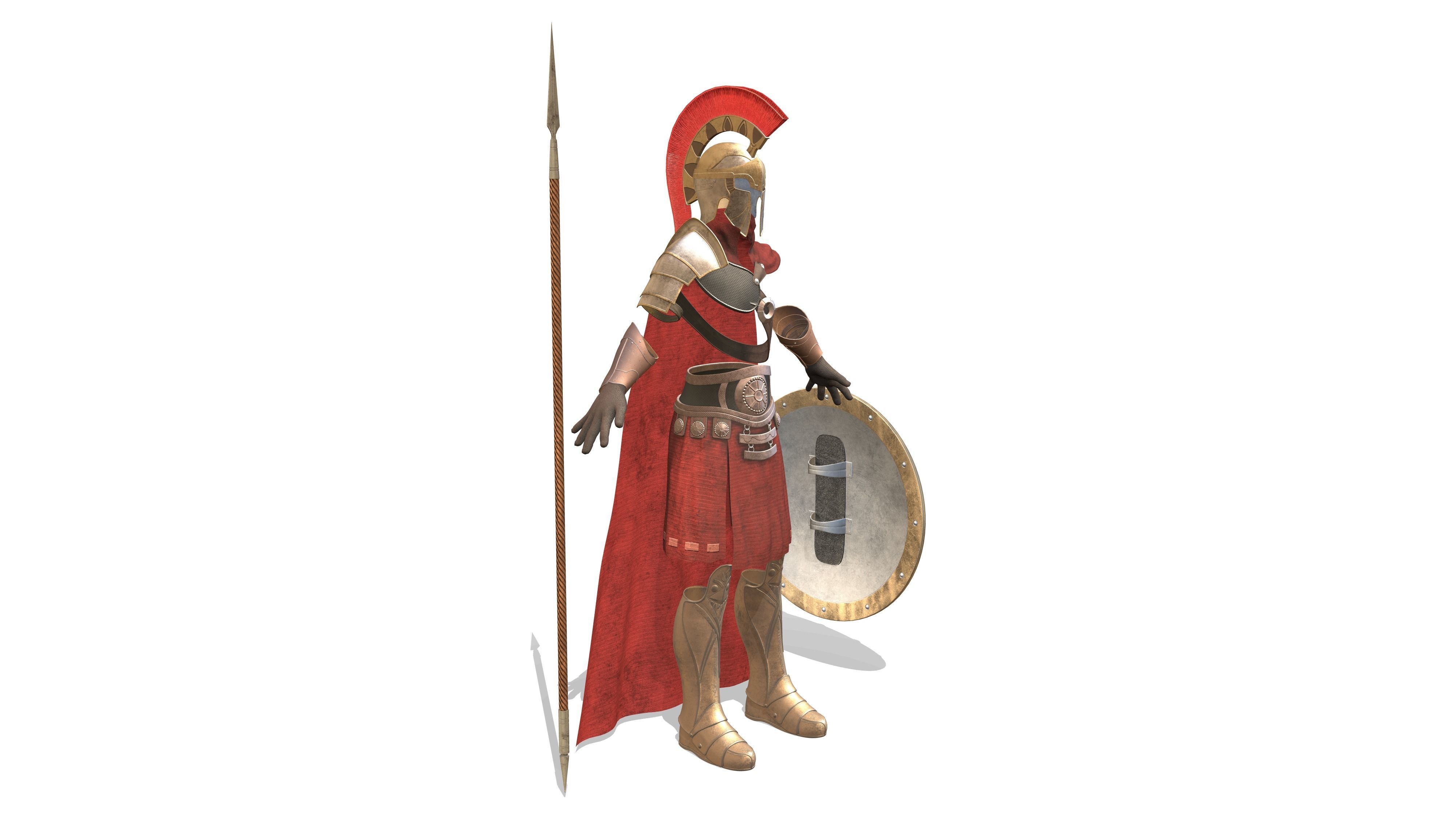 Roman Soldier Full Uniform Low-poly 3D model_12