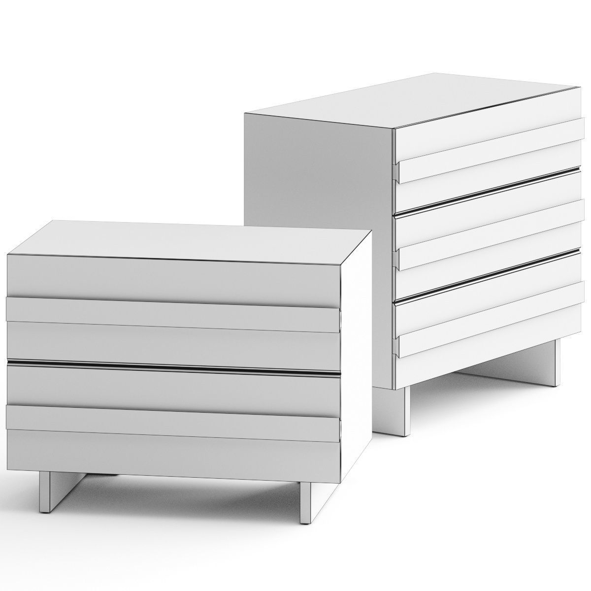 CB2 Seacliff Oak Nightstand Bedside Table 3D model CGTrader