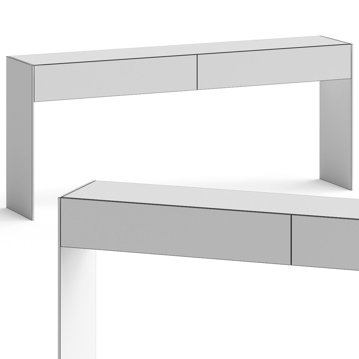 CB2 Facile High-Gloss Wood Console Table 3D model_1