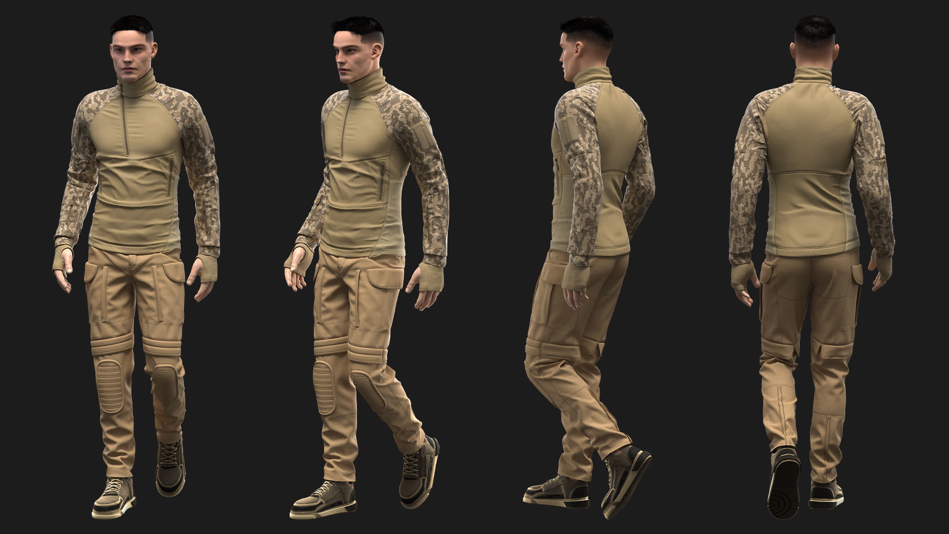 Military Uniform Marvelous Designer Clo 3D project 3D model_1