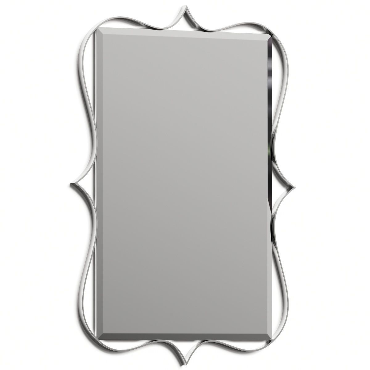 CB2 Ruban Polished Brass Wall Mirror 3D model_1