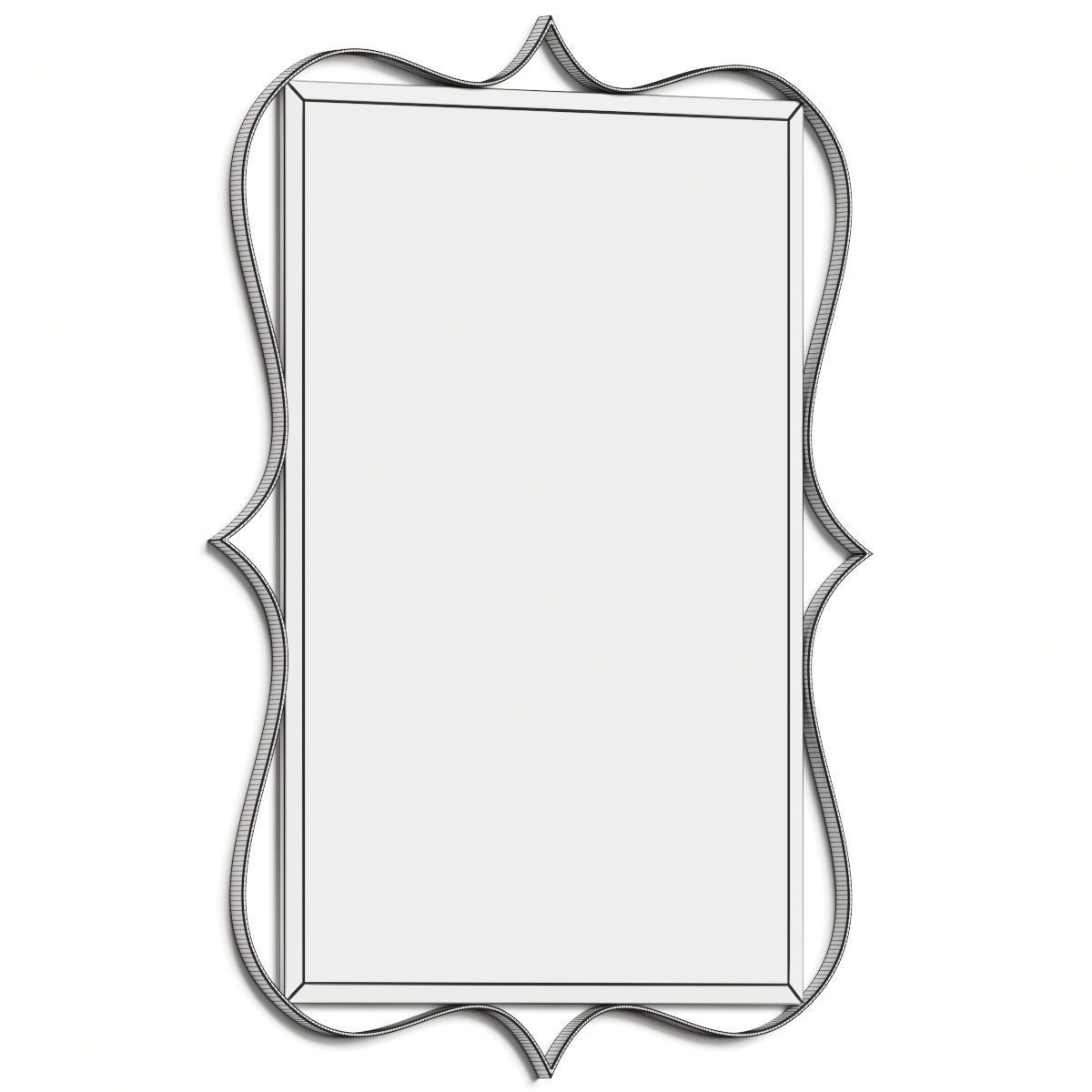 CB2 Ruban Polished Brass Wall Mirror 3D model_2