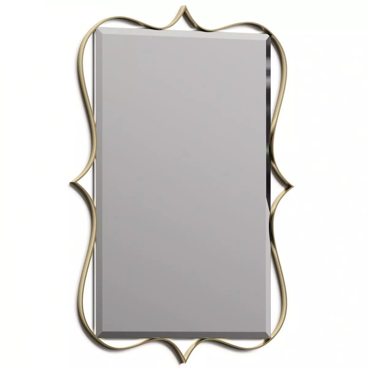 CB2 Ruban Polished Brass Wall Mirror 3D model_0