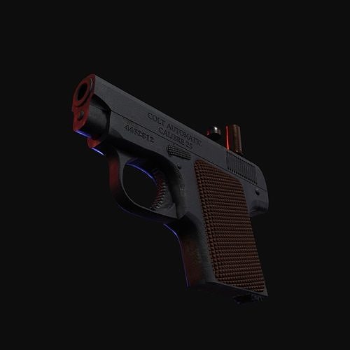 Gun Colt Free low-poly 3D model