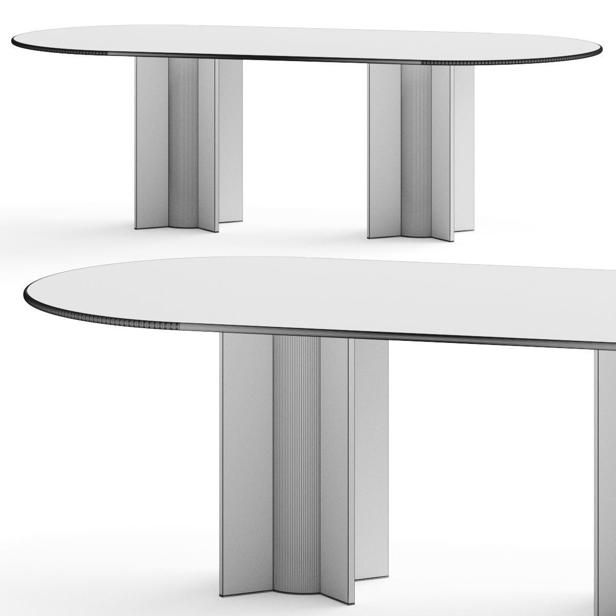 Koket Paris Oval Dining Table 3D model_1