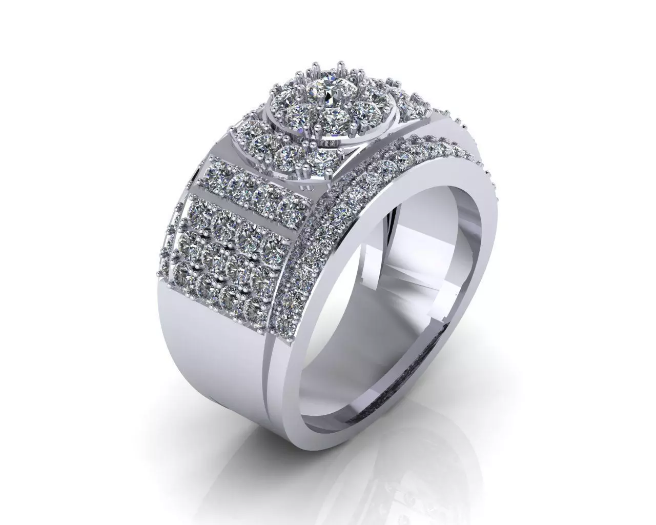 fashion ring man ring silver gold 3D print model 3D print model