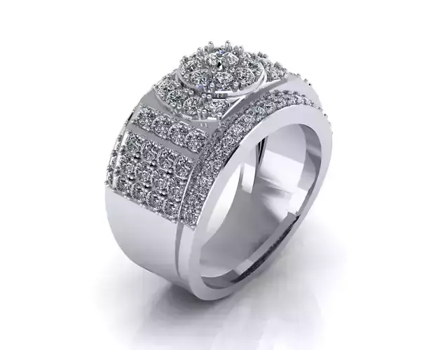 fashion ring man ring silver gold 3D print model