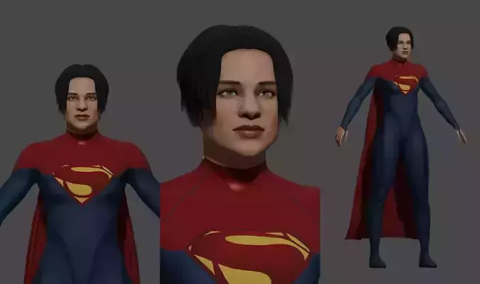 Supergirl Sasha Calle Low-poly 3D model