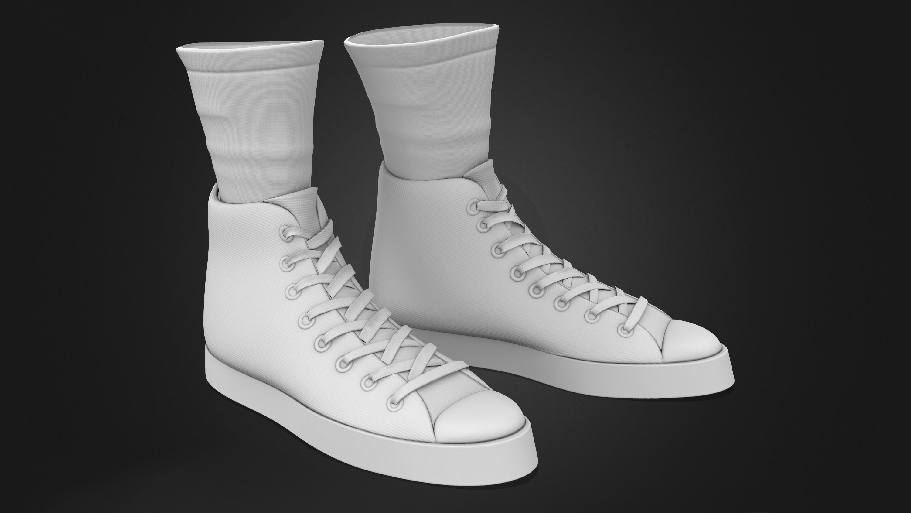 Female Boxing Sneakers And Socks Low-poly 3D model_8