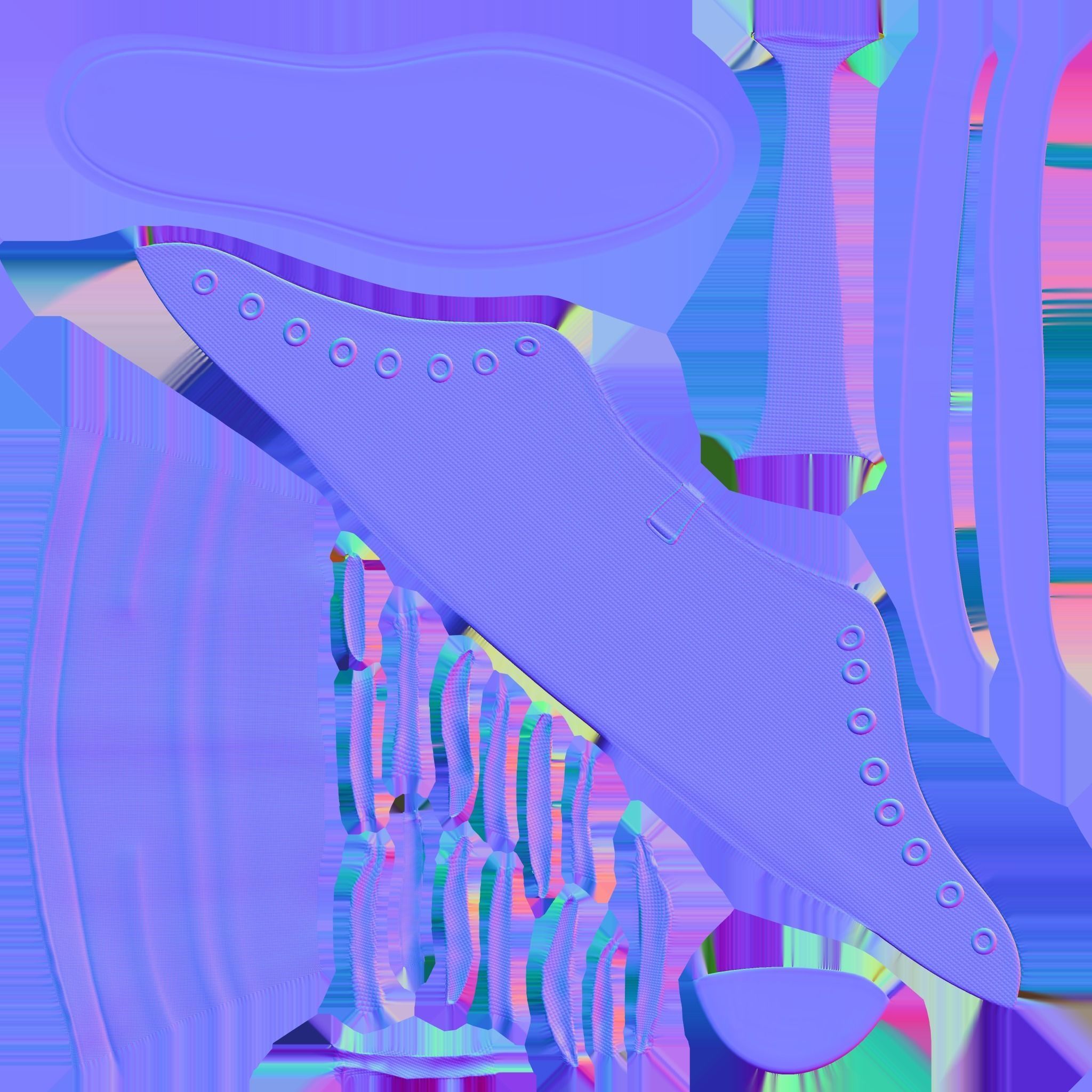 Female Boxing Sneakers And Socks Low-poly 3D model_10