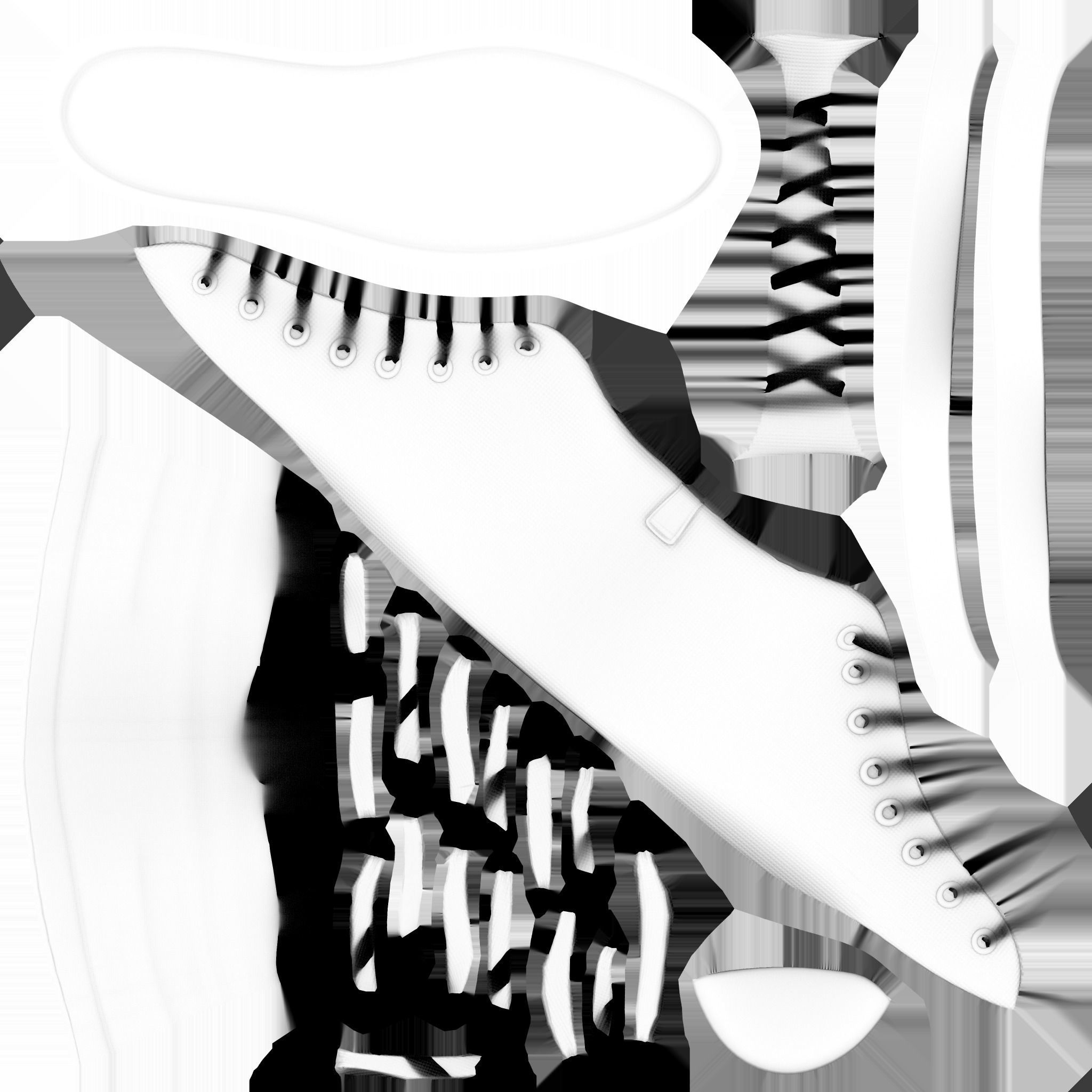 Female Boxing Sneakers And Socks Low-poly 3D model_13