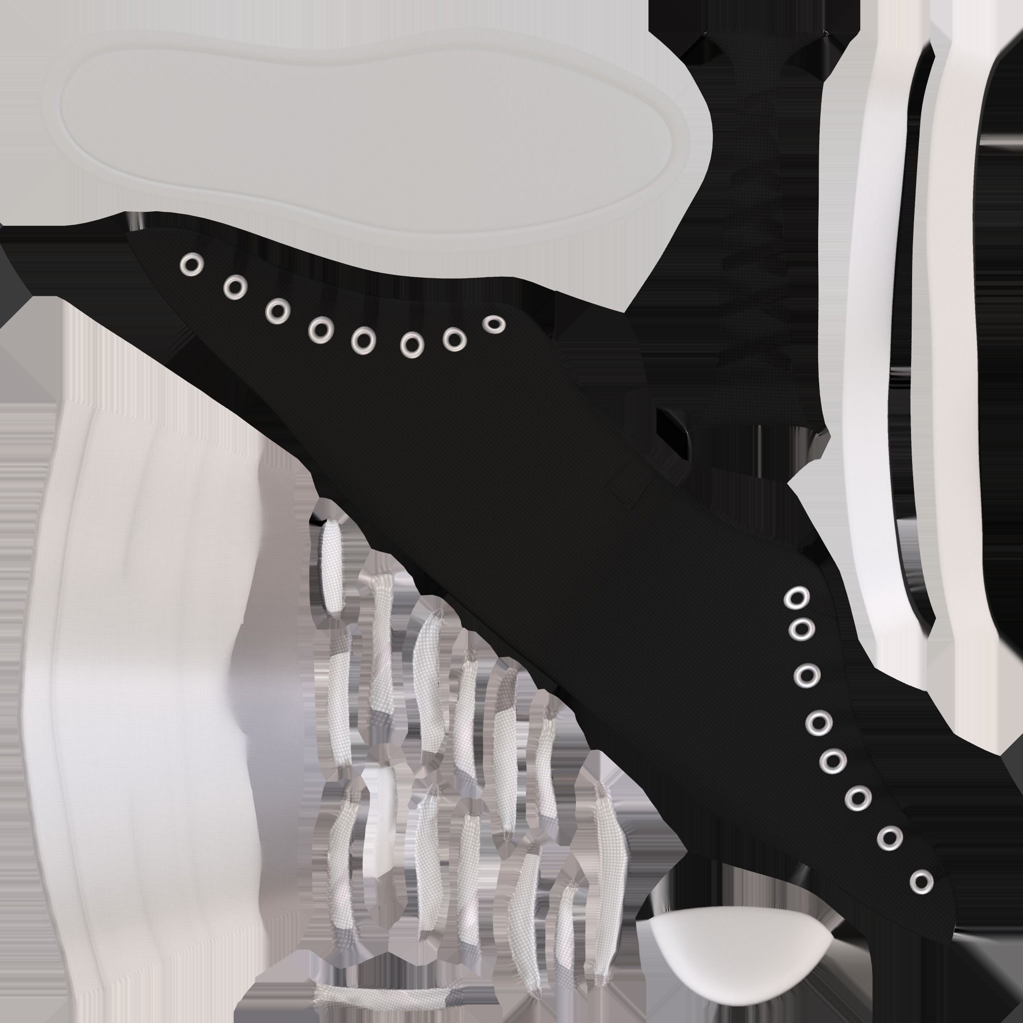 Female Boxing Sneakers And Socks Low-poly 3D model_9