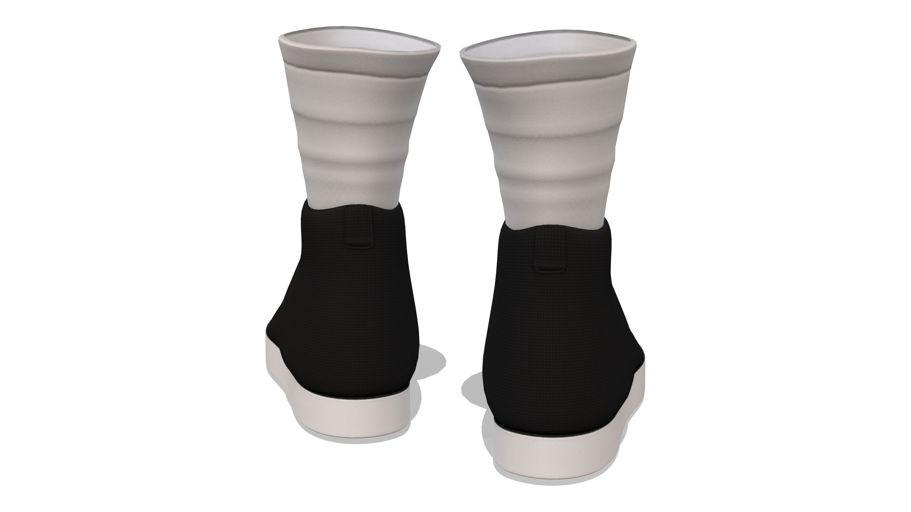 Female Boxing Sneakers And Socks Low-poly 3D model_4