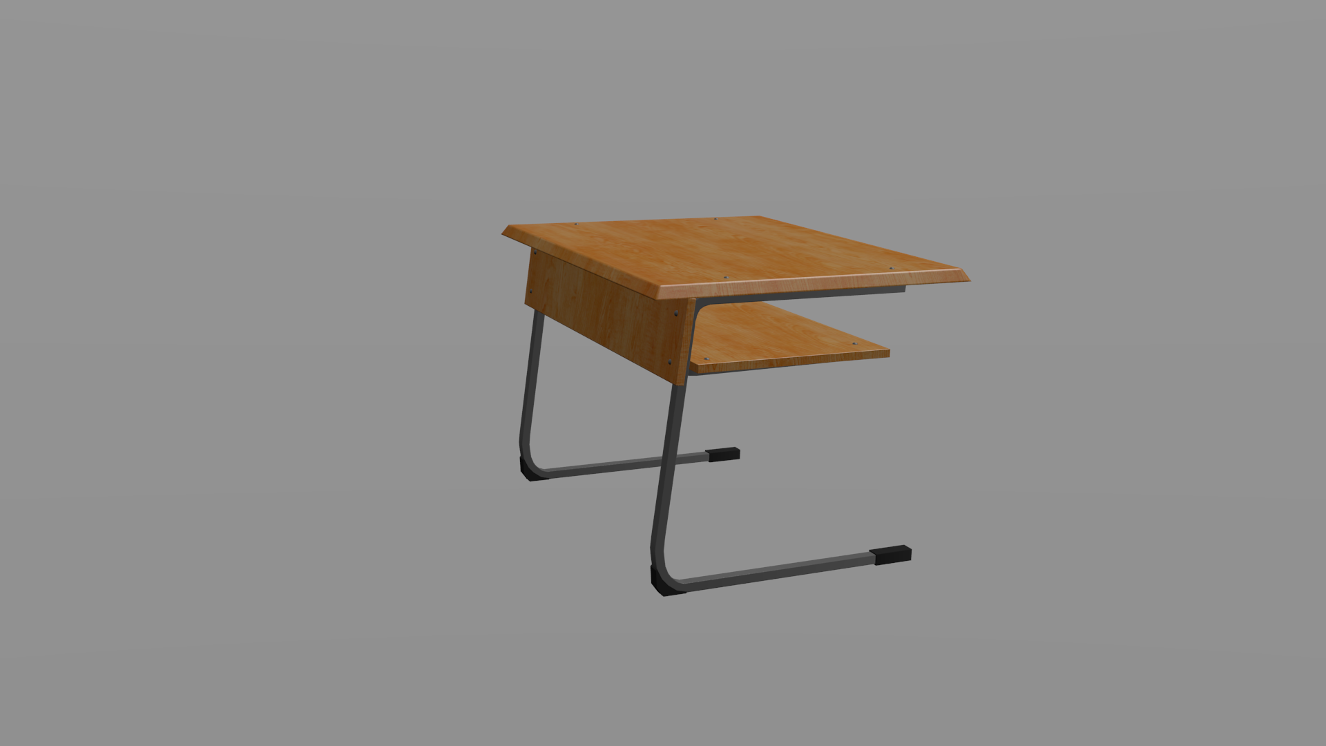 School desk Low-poly 3D model_1