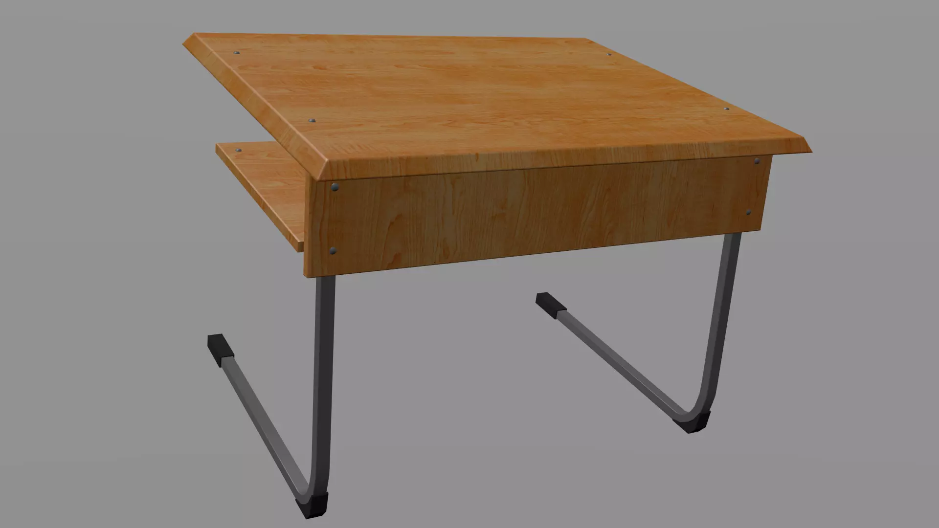 School desk Low-poly 3D model_0